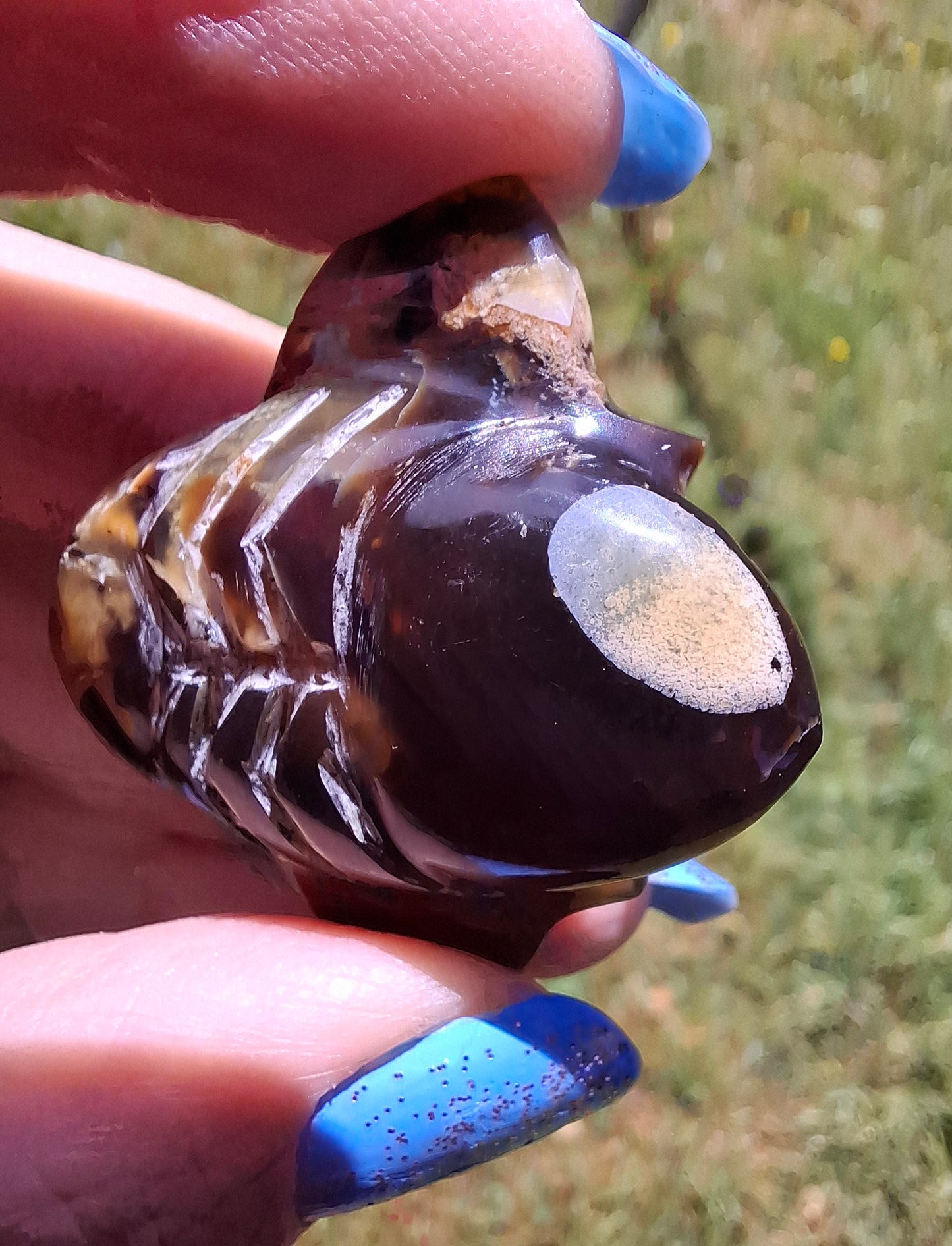Red Amber Honey Bee Carving, 6.93g, Fossil (Ref: Bee33)