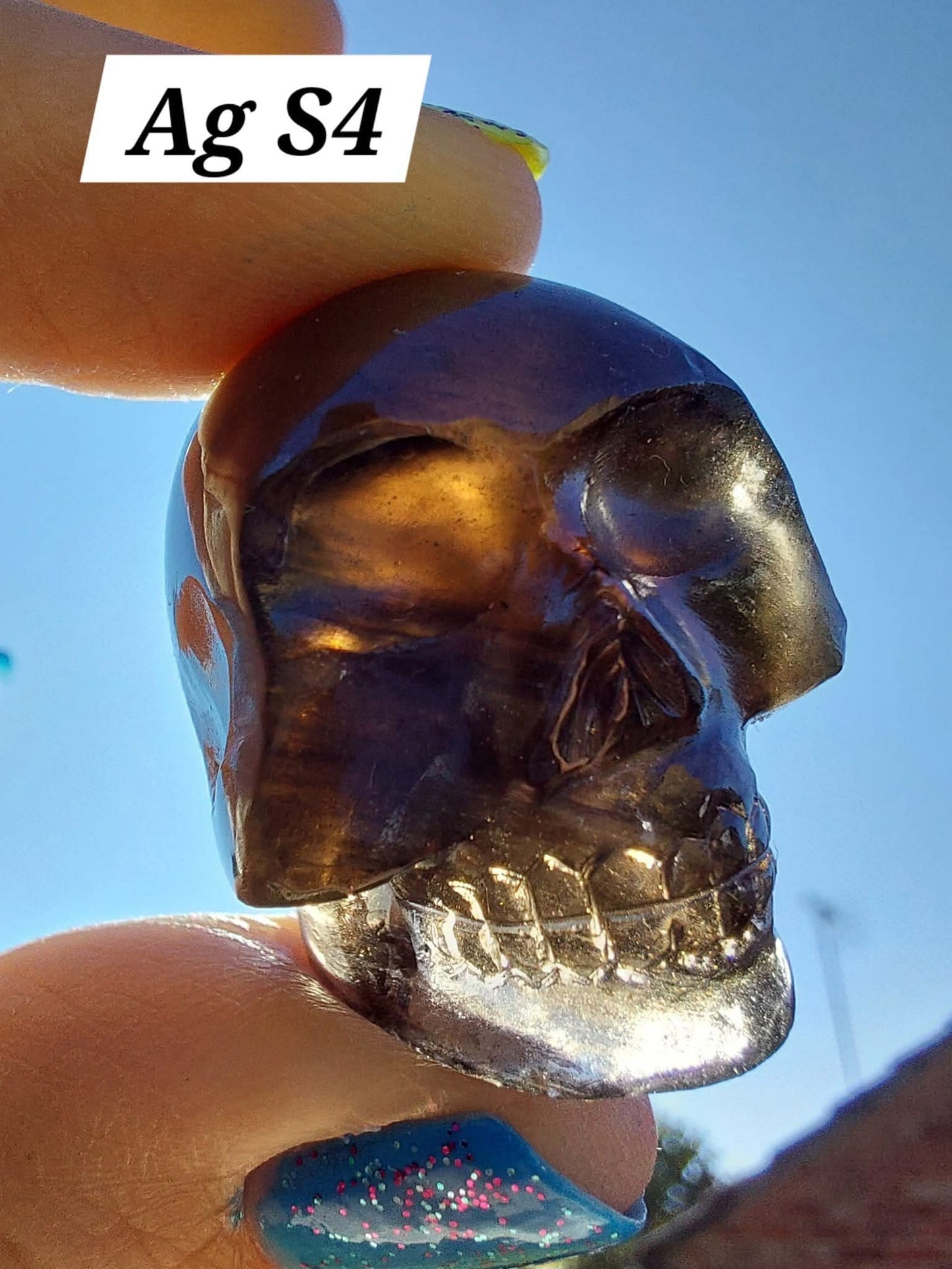 Agni Manitite SKULL Carving, 18.88g, Crystal (Ref: Ag S4)