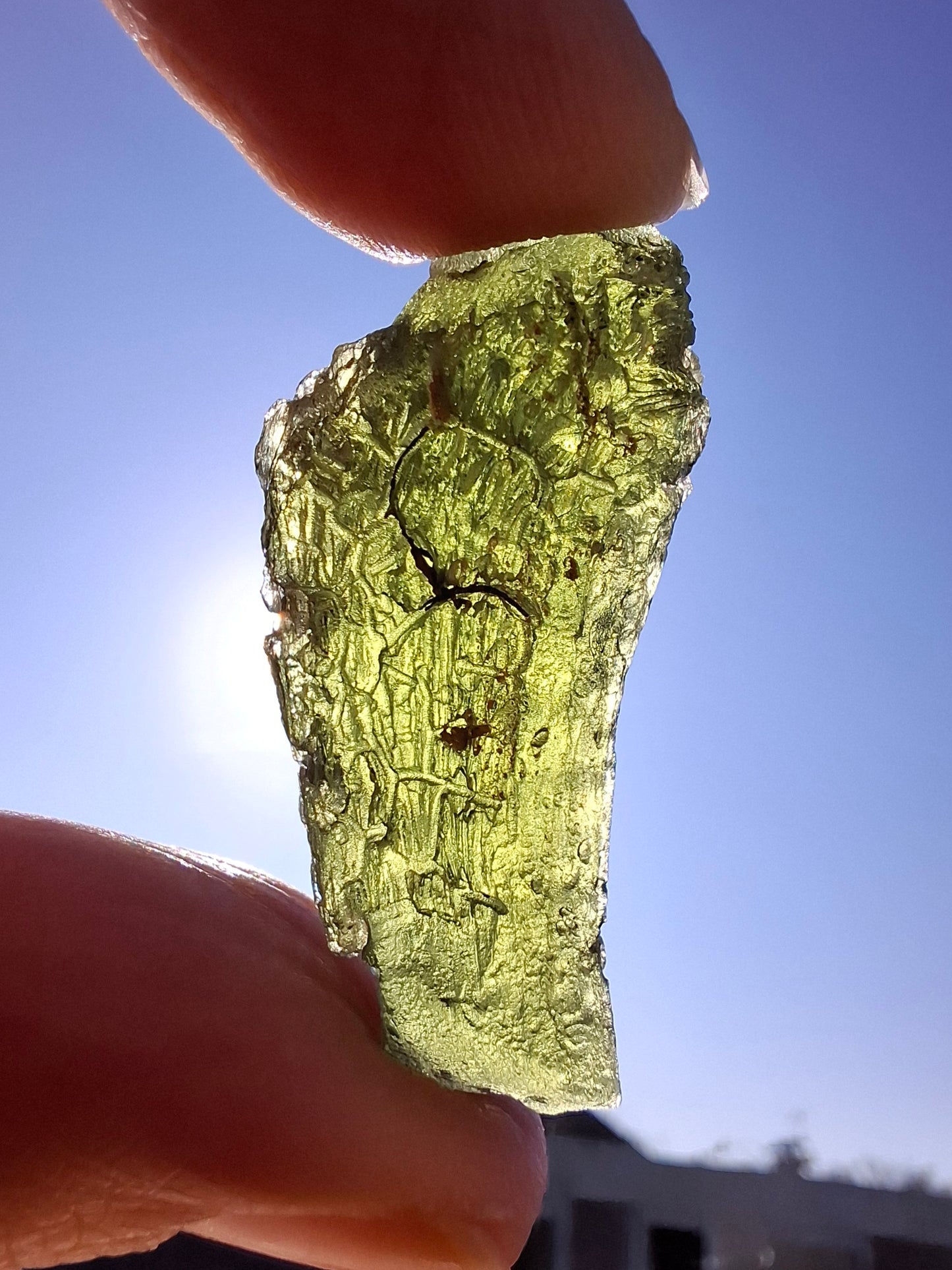 Moldavite Piece, NESMEN, 8.04g, Tektite (Ref: 1377)