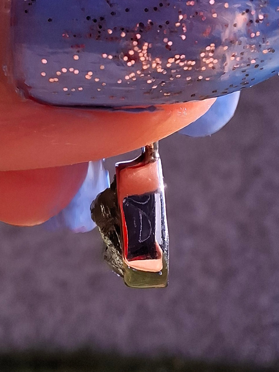Moldavite Piece, 925 Silver, Tektite (Ref: P54)