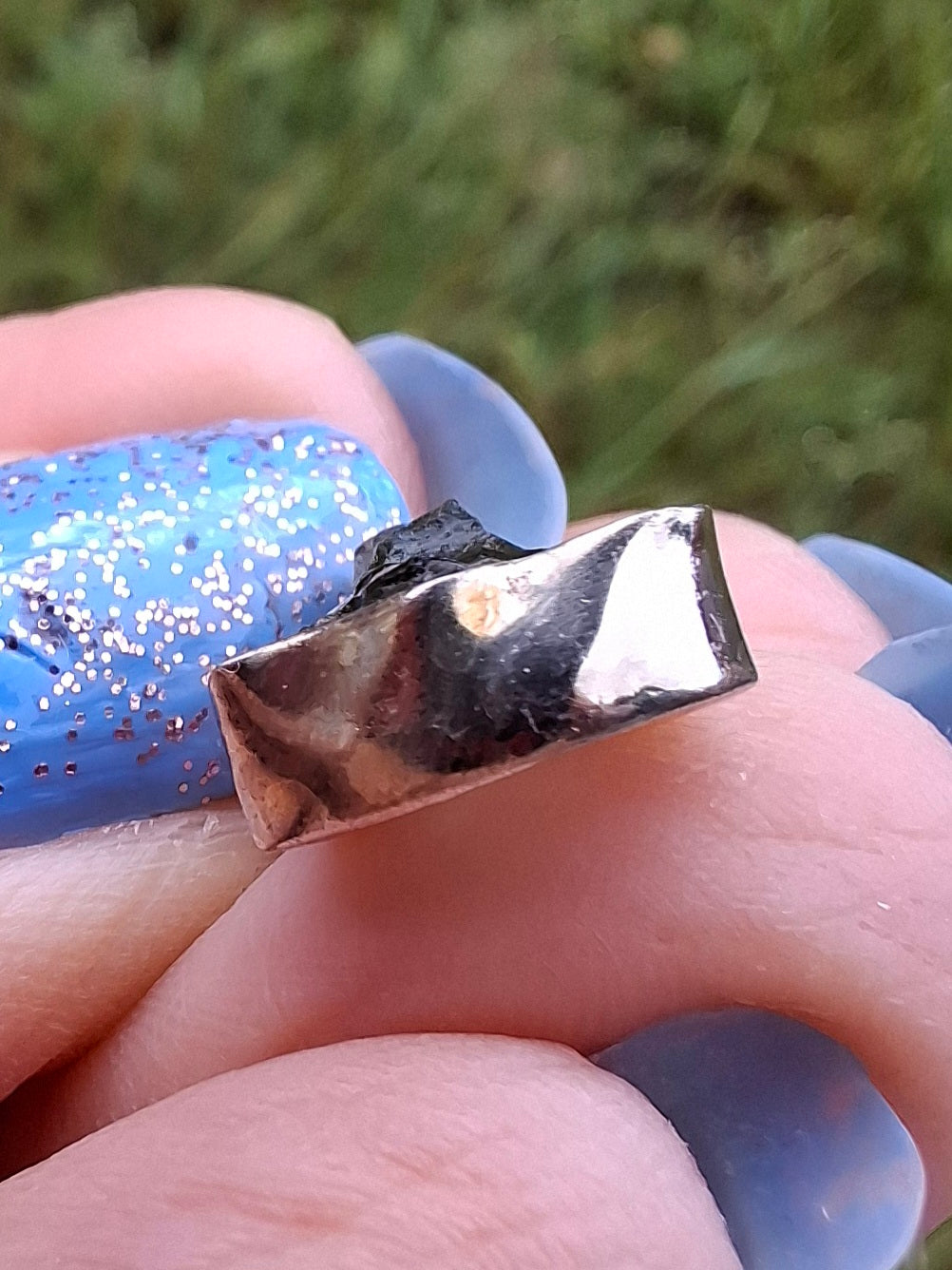Moldavite Pendant, 925 Silver, Tektite (Ref: P74)