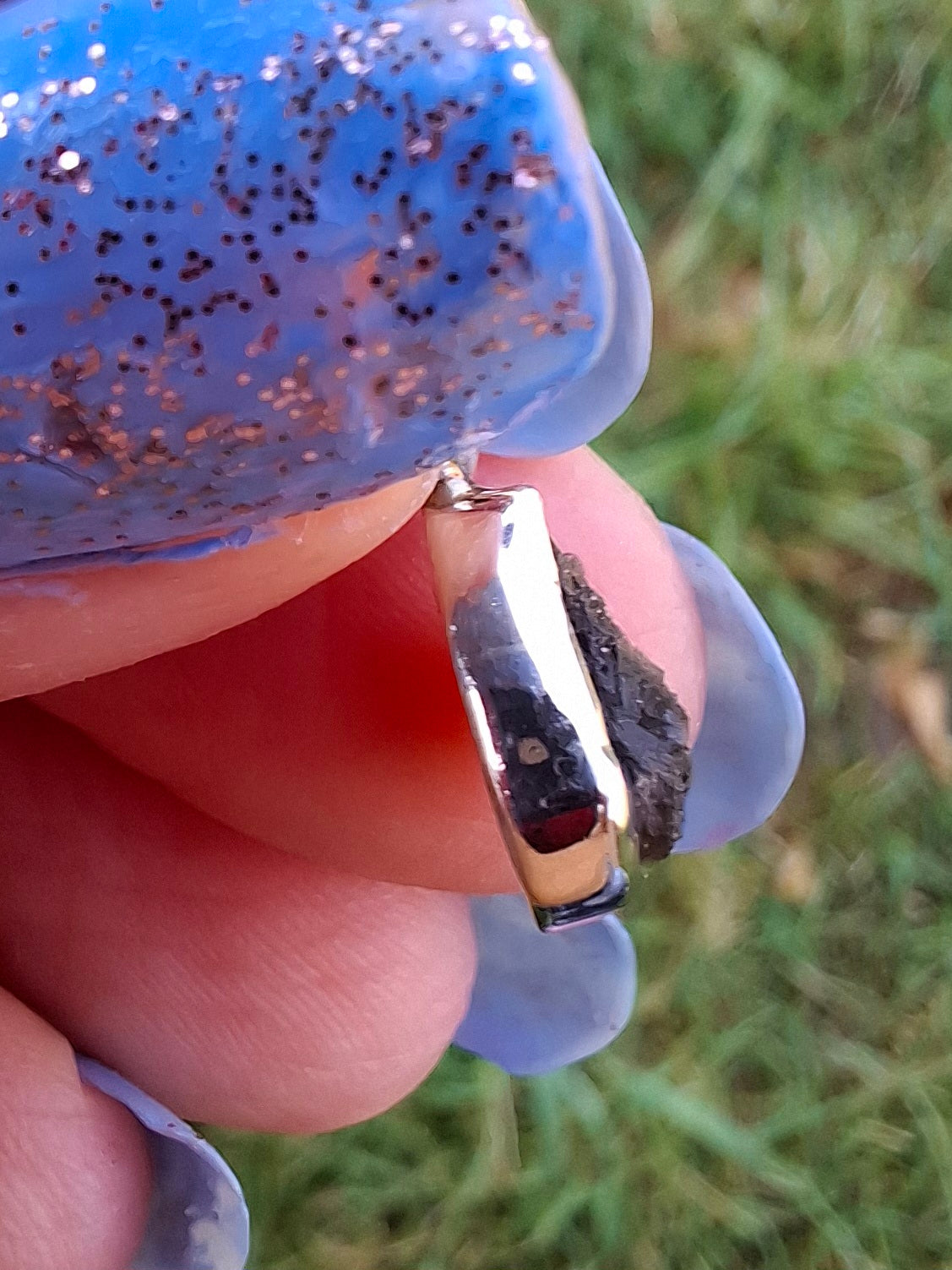 Moldavite Pendant, 925 Silver, Tektite (Ref: P35)