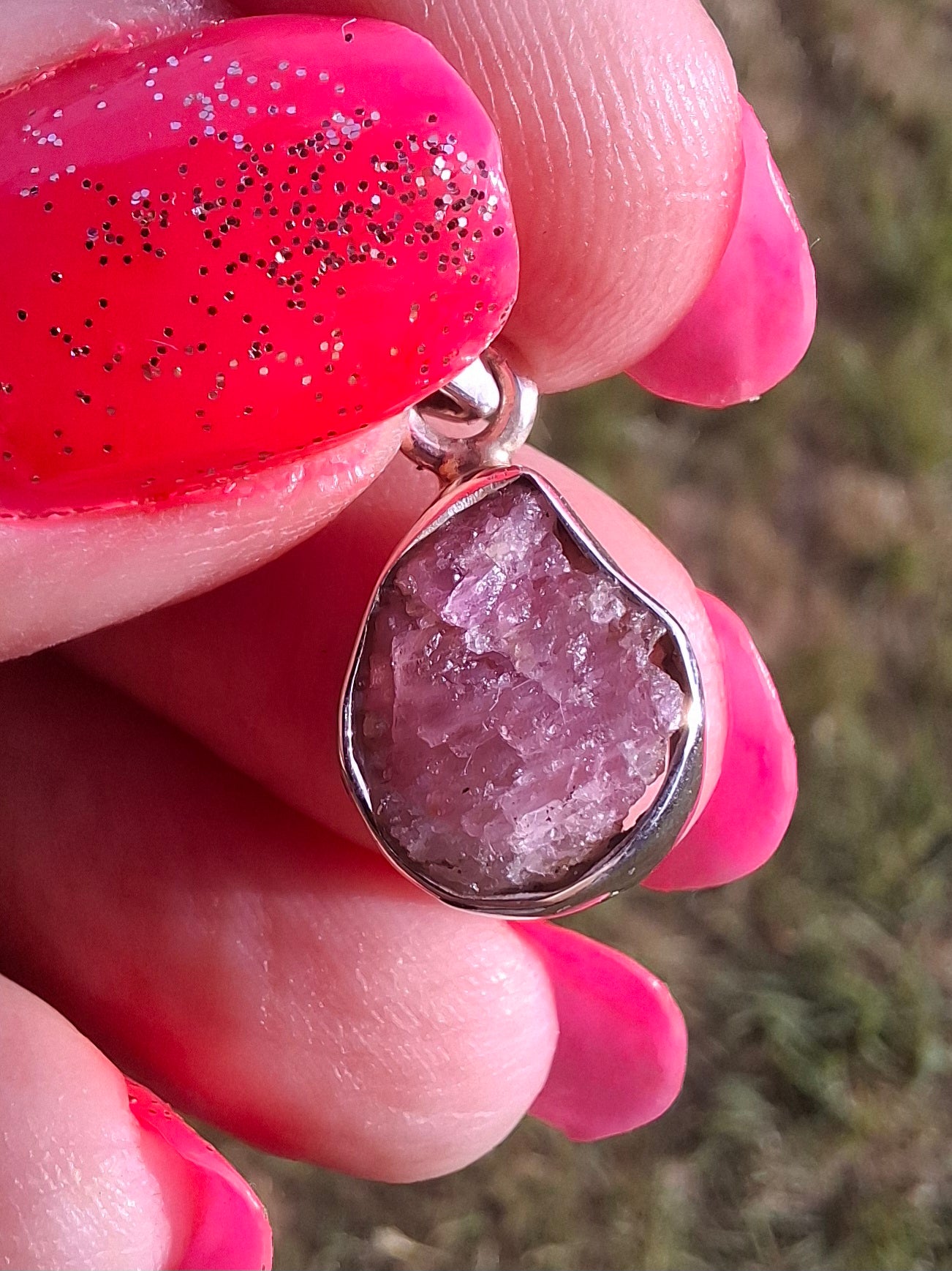 Pink Tourmaline Pendant, 925 Silver, Crystal (Ref: PT30)