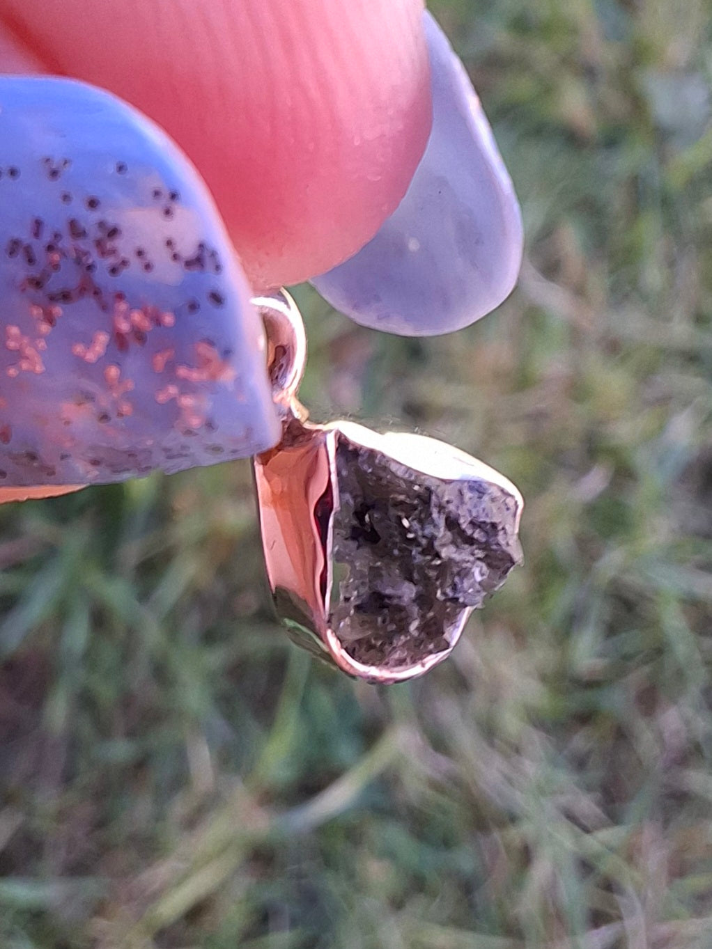 Moldavite Pendant, 925 Silver, Tektite (Ref: P85)