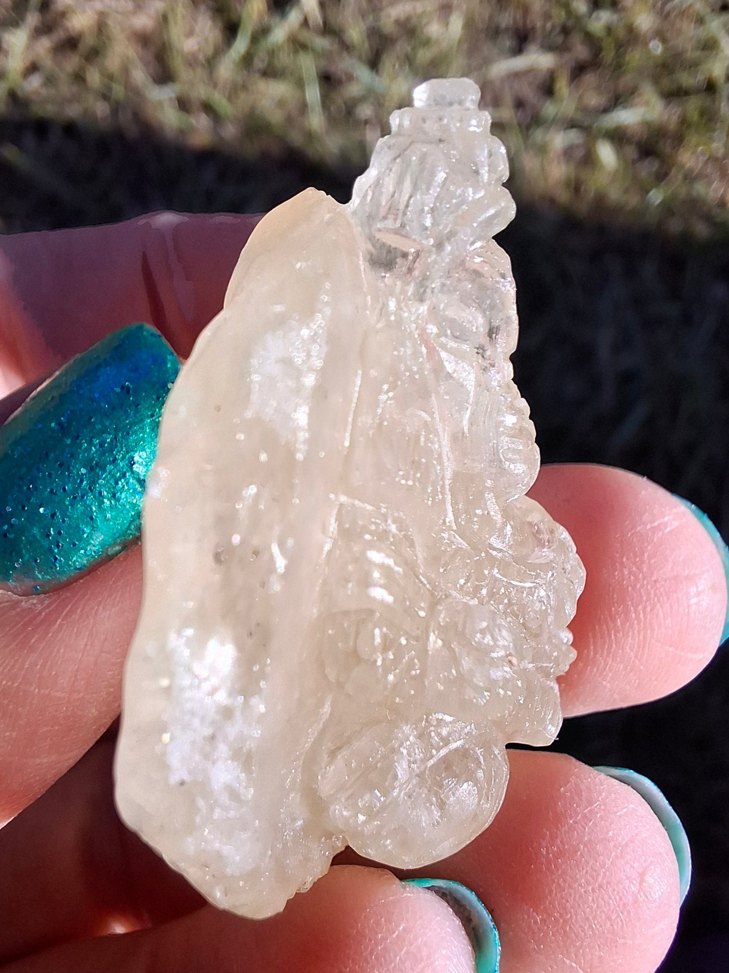 Libyan Desert Glass GANESHA carving, 20.76g, Tektite (Ref: Ganesha4)