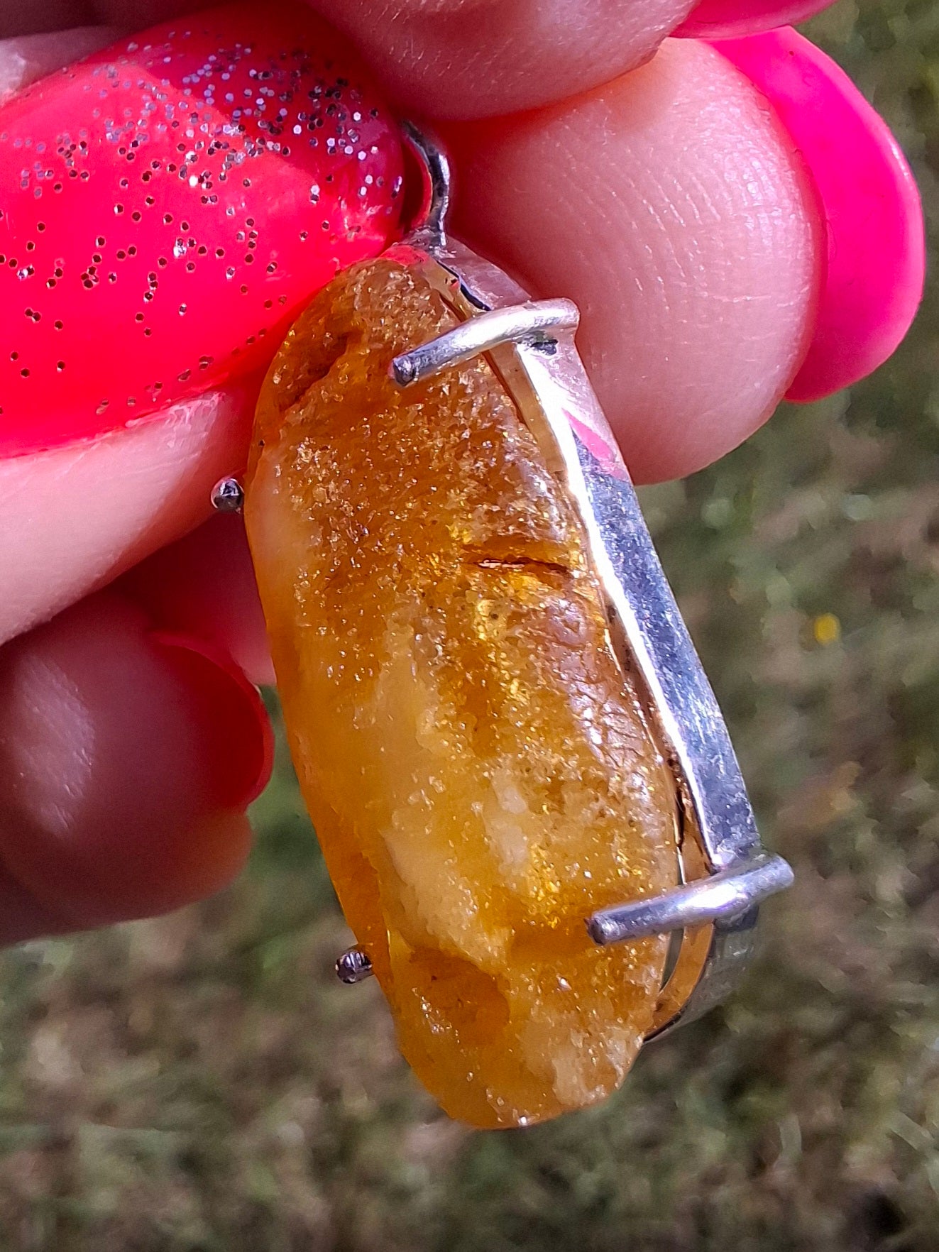 Baltic Amber Pendant, 925 Silver, Fossil (Ref: AP2)