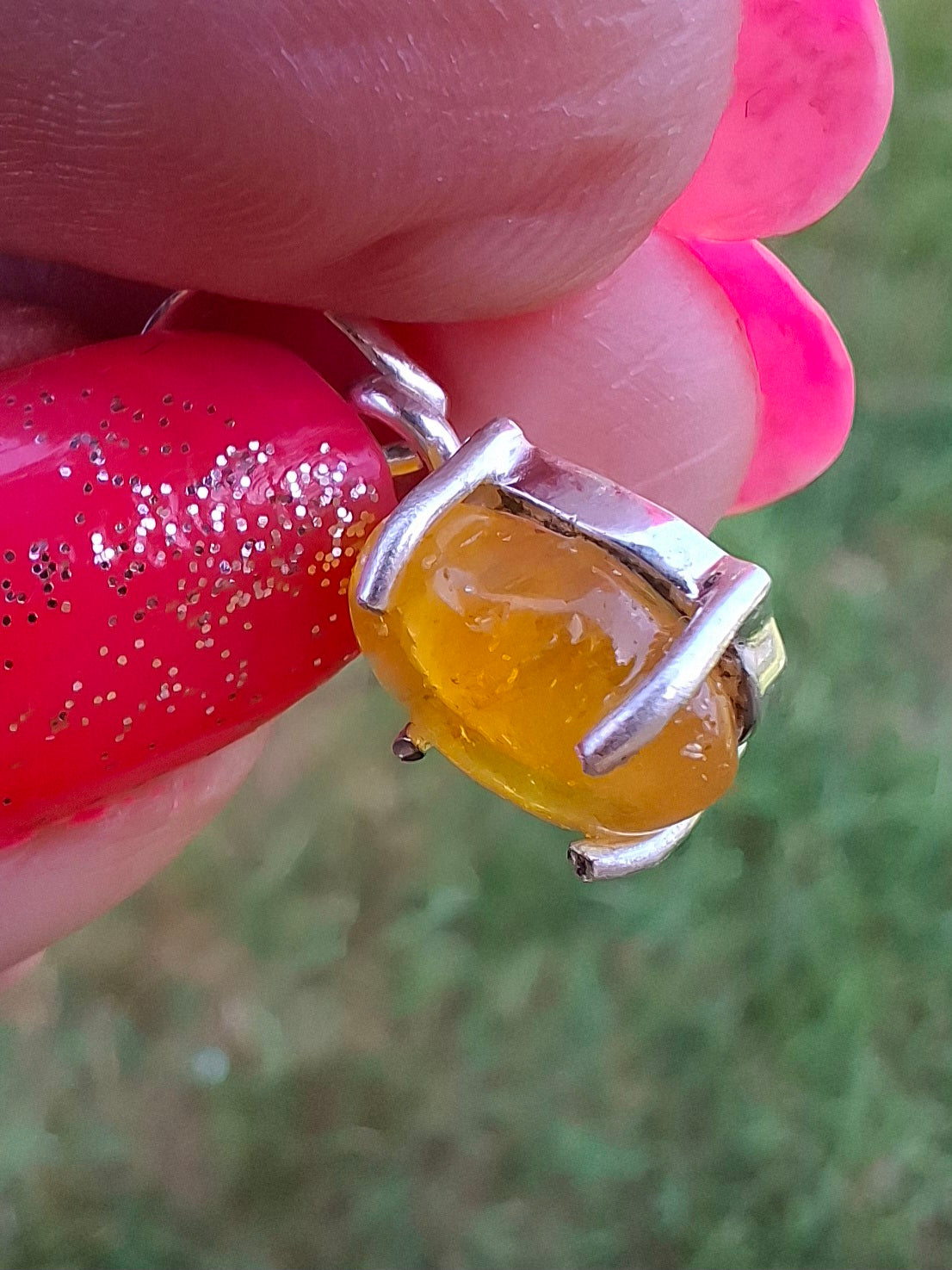 Baltic Amber Pendant, 925 Silver, Fossil (Ref: AP26)
