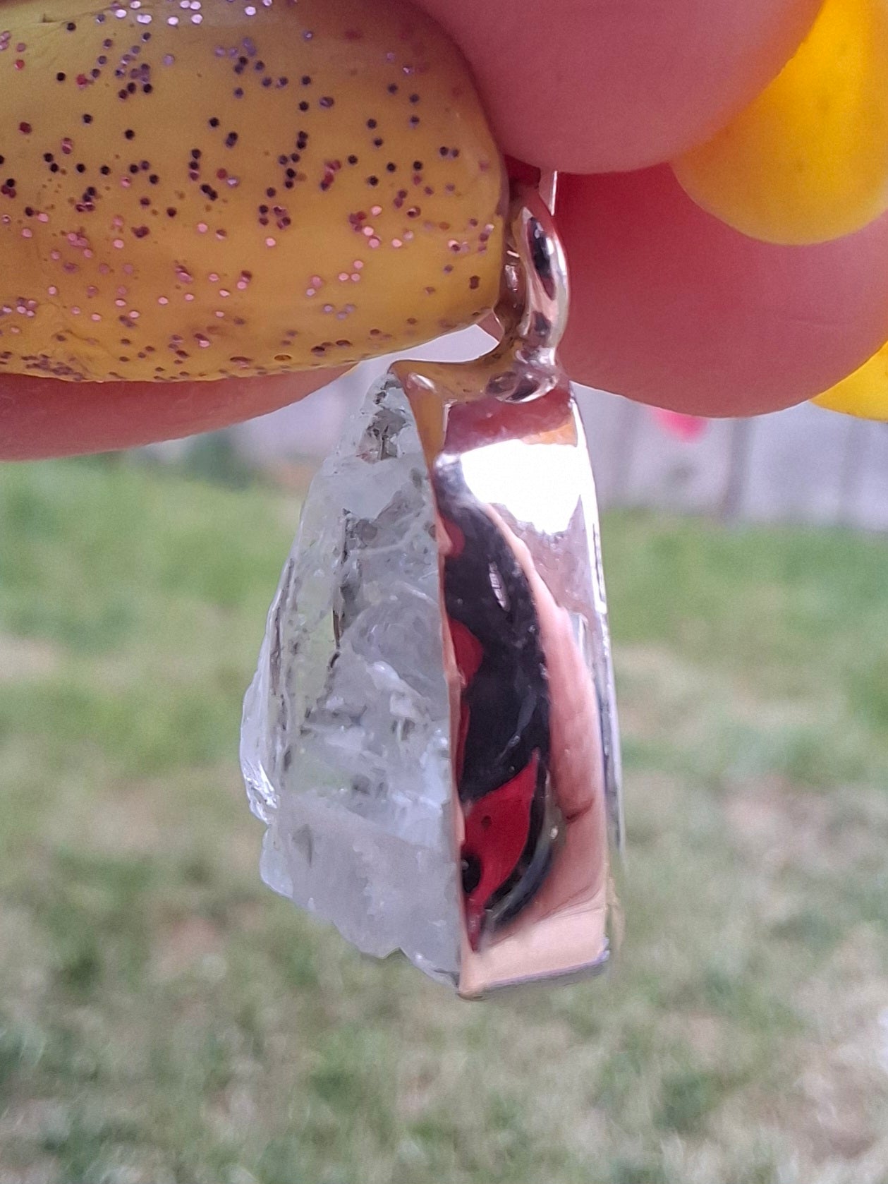 Aquamarine Pendant, 925 Silver, Crystal 🌈 (Ref: AQ4)