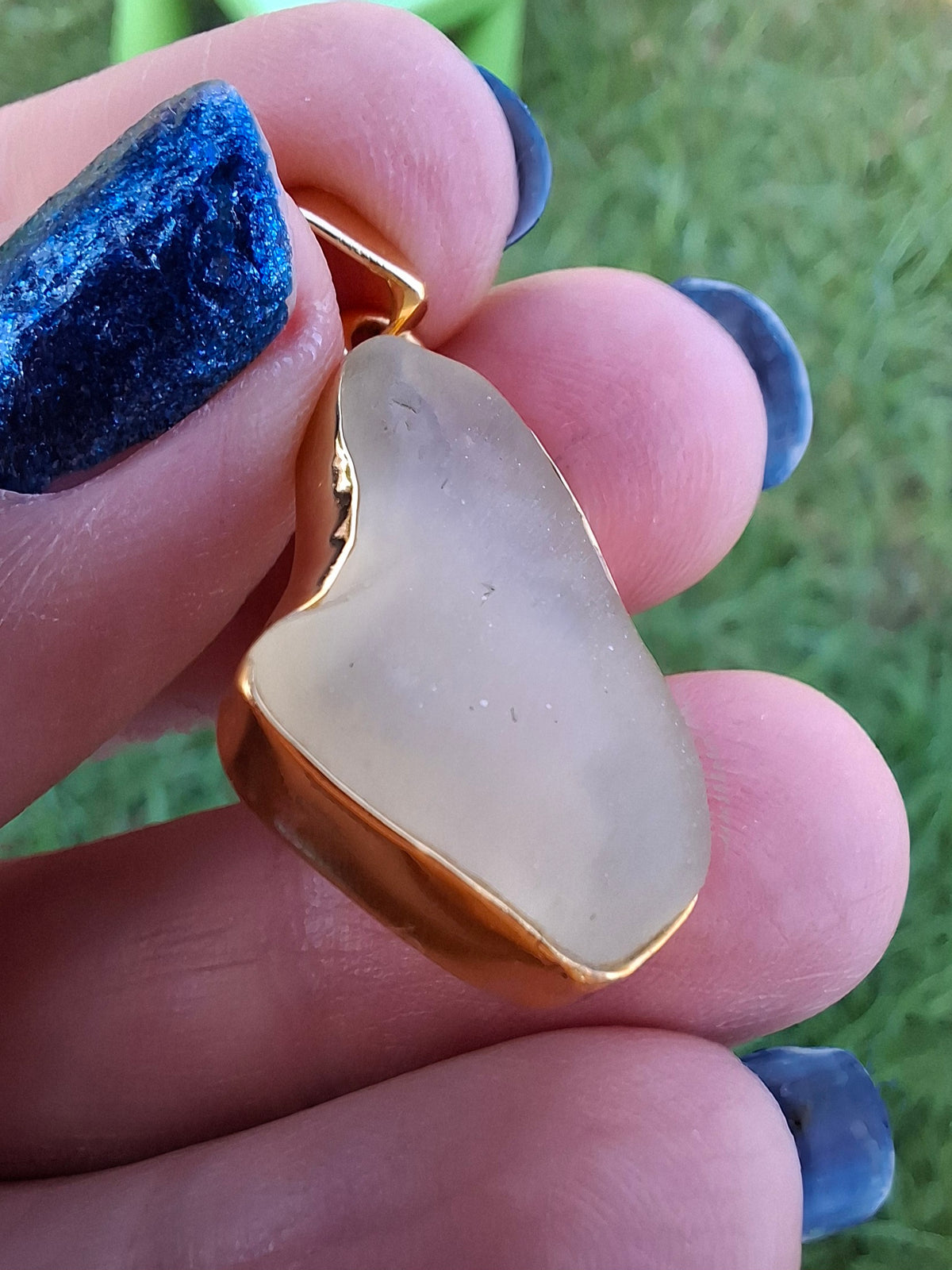 Libyan Desert Glass Pendant, 14K GOLD Plated, Tektite (Ref: LP120)