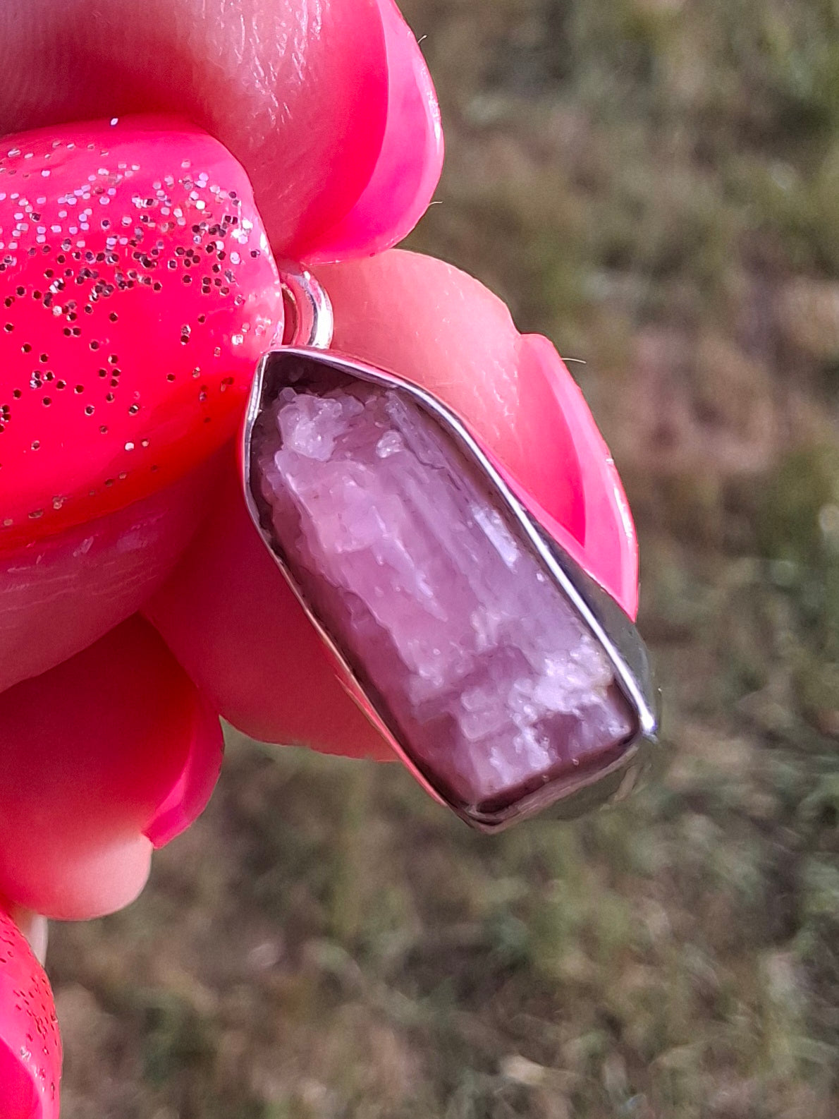 Pink Tourmaline Pendant, 925 Silver, Crystal (Ref: PT54)