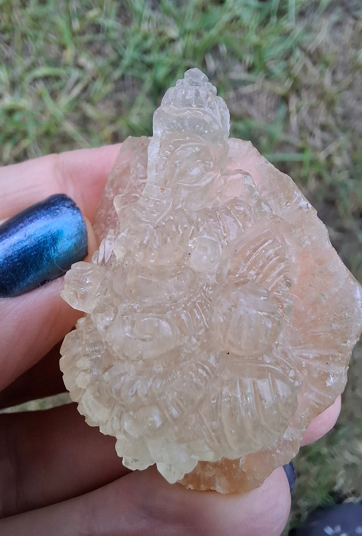 Libyan Desert Glass GANESHA carving, 20.76g, Tektite (Ref: Ganesha4)