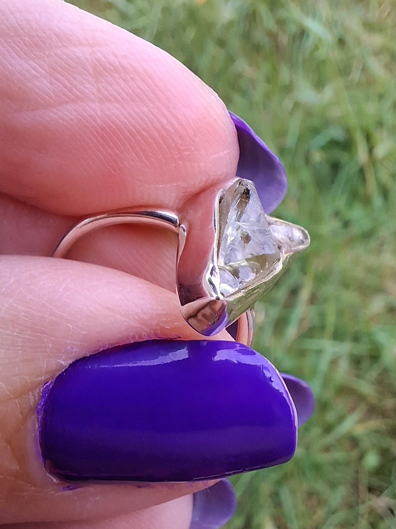 Libyan Desert Glass Ring, size large G, 925 Silver, Tektite (Ref: LR4)