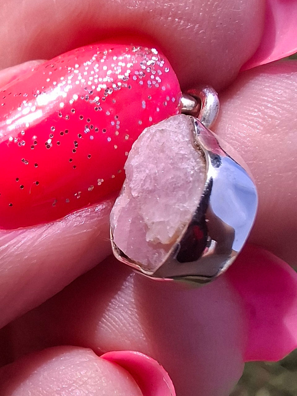 Pink Tourmaline Pendant, 925 Silver, Crystal (Ref: PT91)