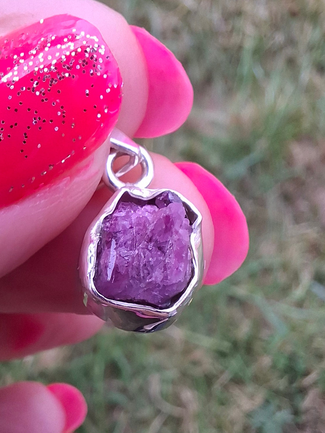 Pink Tourmaline Pendant, 925 Silver, Crystal (Ref: PT18)