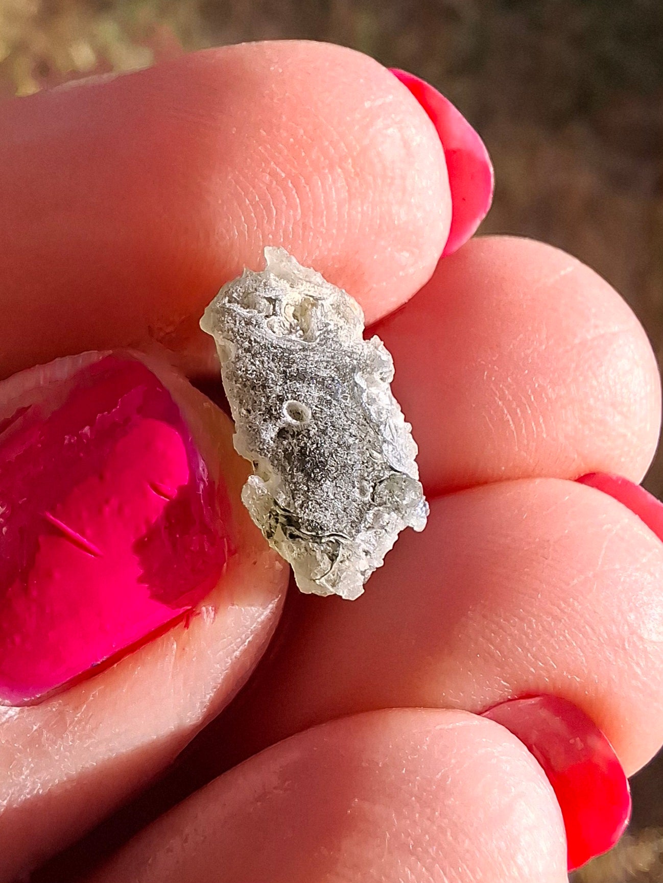 Moldavite Piece, SNOWFLAKE, FROSTED, BRUSNA, Tektite (Ref: 1493)