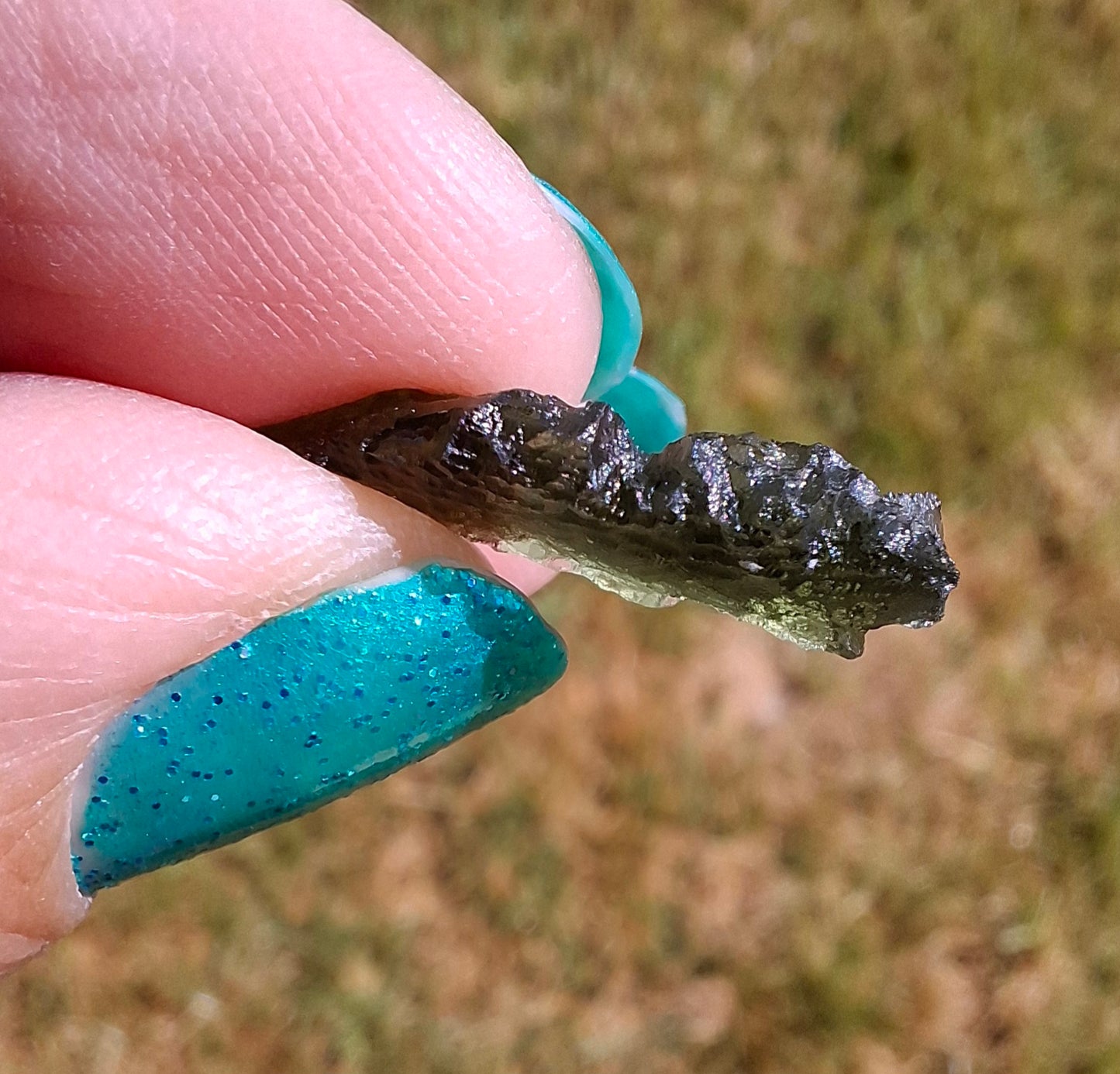 Moldavite Piece, 0.84g, Tektite (Ref: 1418)
