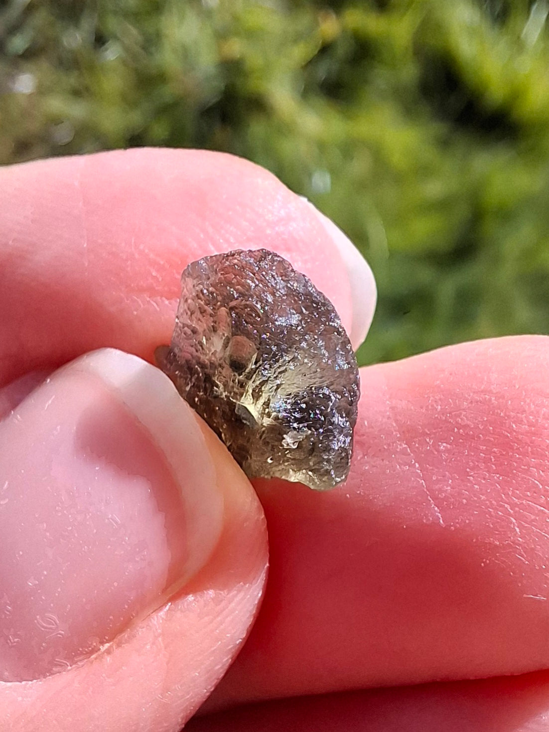 DRILLED, Moldavite Piece, 0.67g, Tektite (Ref: D21)