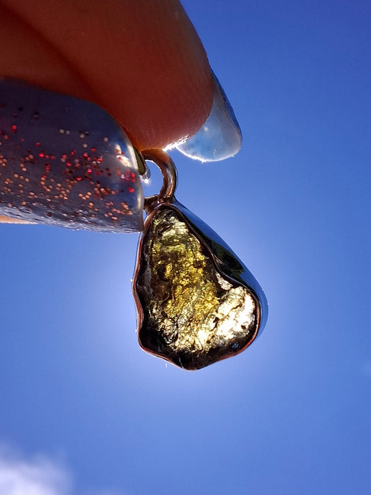Moldavite Pendant, 925 Silver, Tektite (Ref: P64)