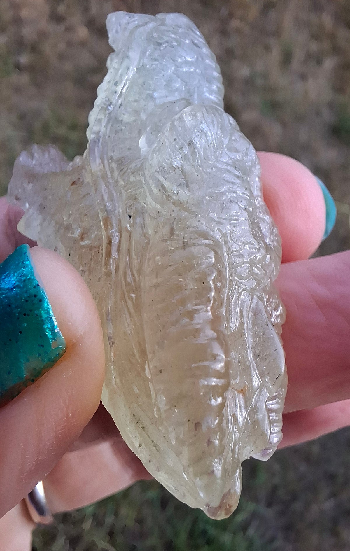 Libyan Desert Glass DRAGON HEAD carving, 22.42g, Tektite (Ref: Dragon 2)