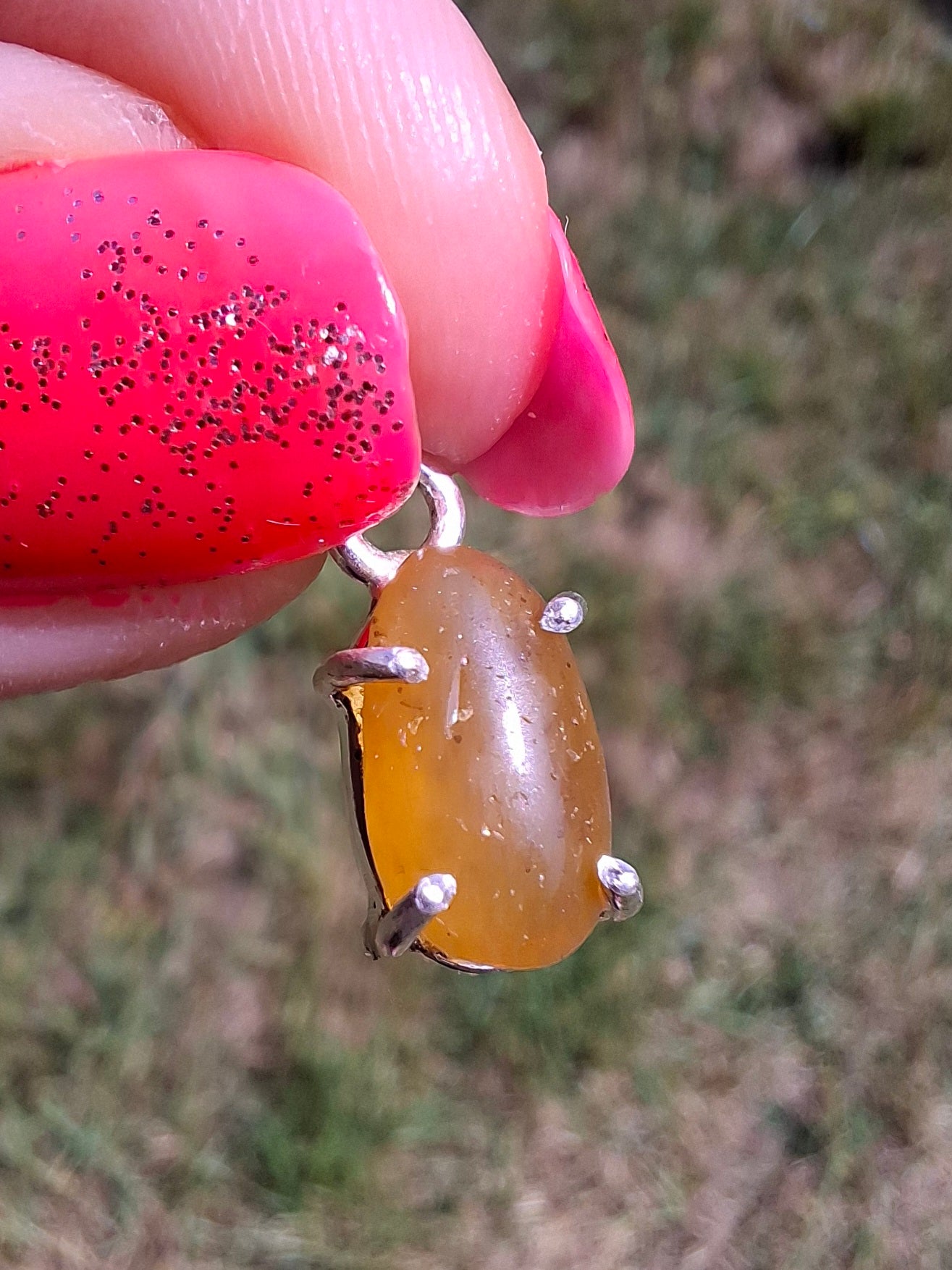 Baltic Amber Pendant, 925 Silver, Fossil (Ref: AP24)