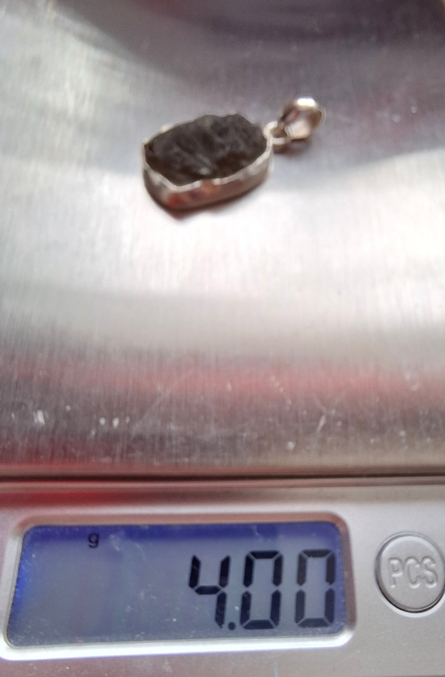 Moldavite Pendant, 925 Silver, Tektite (Ref: P433)