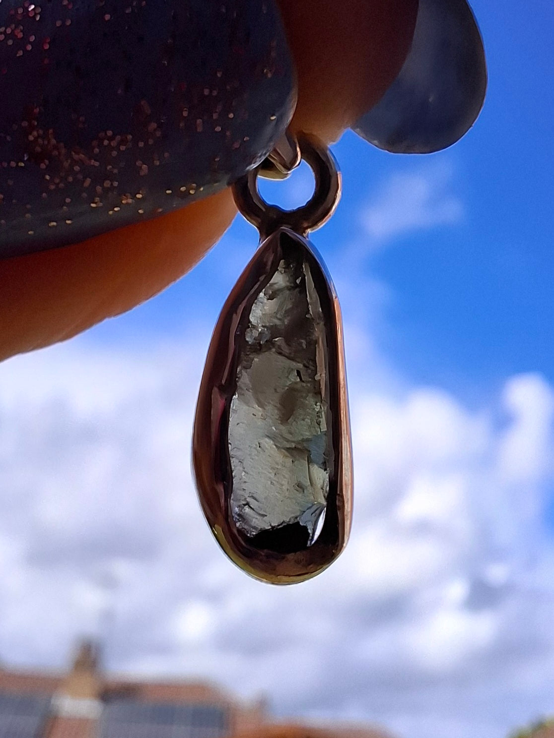 Moldavite Pendant, 925 Silver, Tektite (Ref: P95)