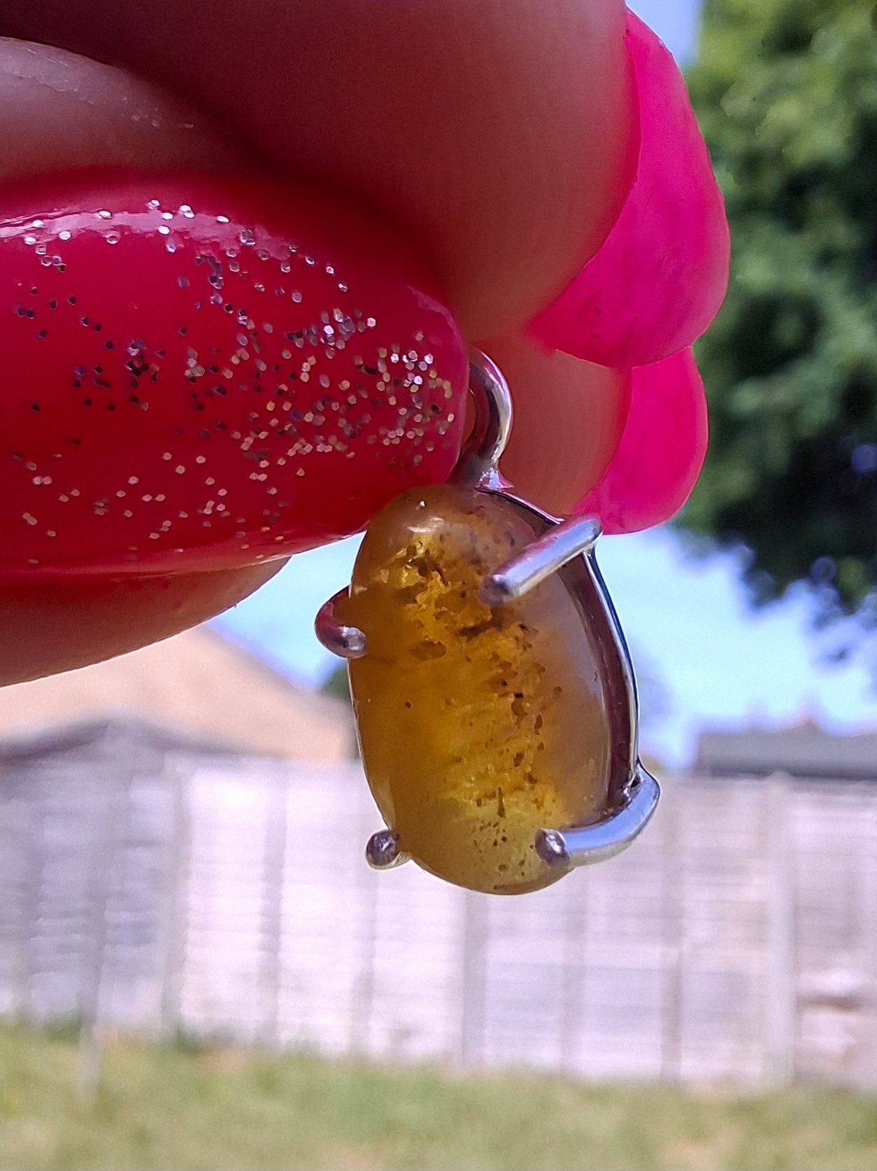 Baltic Amber Pendant, 925 Silver, Fossil (Ref: AP24)