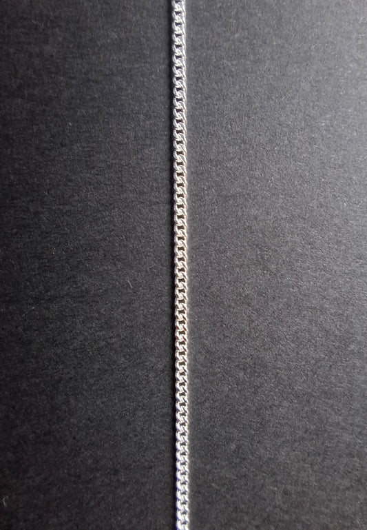 Curb Diamond cut, 1.2mm, 18 inch, 925 Silver CHAIN (Ref: chain-5)