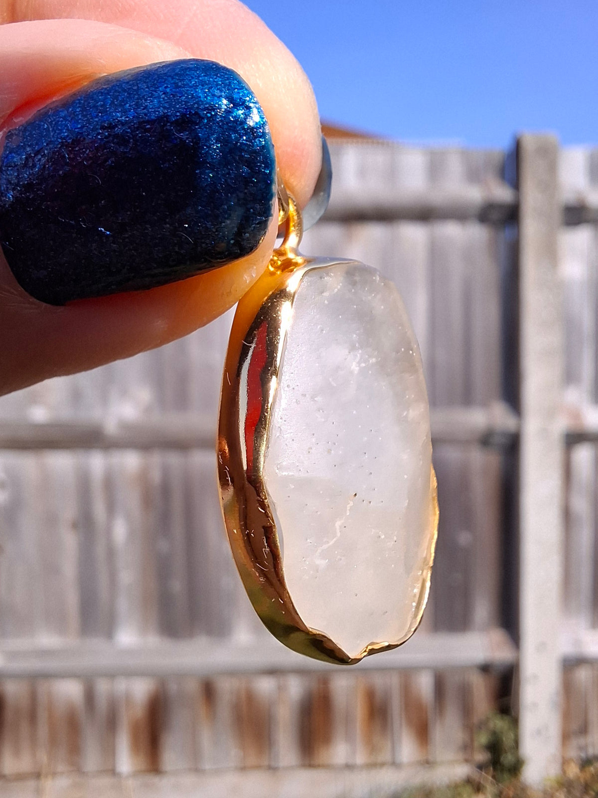Libyan Desert Glass Pendant, 14K GOLD Plated, Tektite (Ref: LP114)