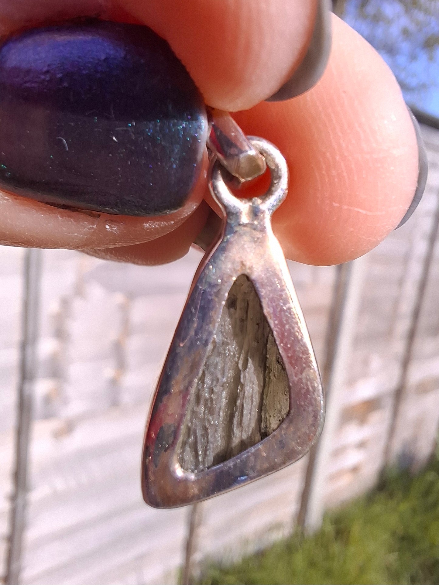 Moldavite Pendant, 925 Silver, Tektite (Ref: P8)