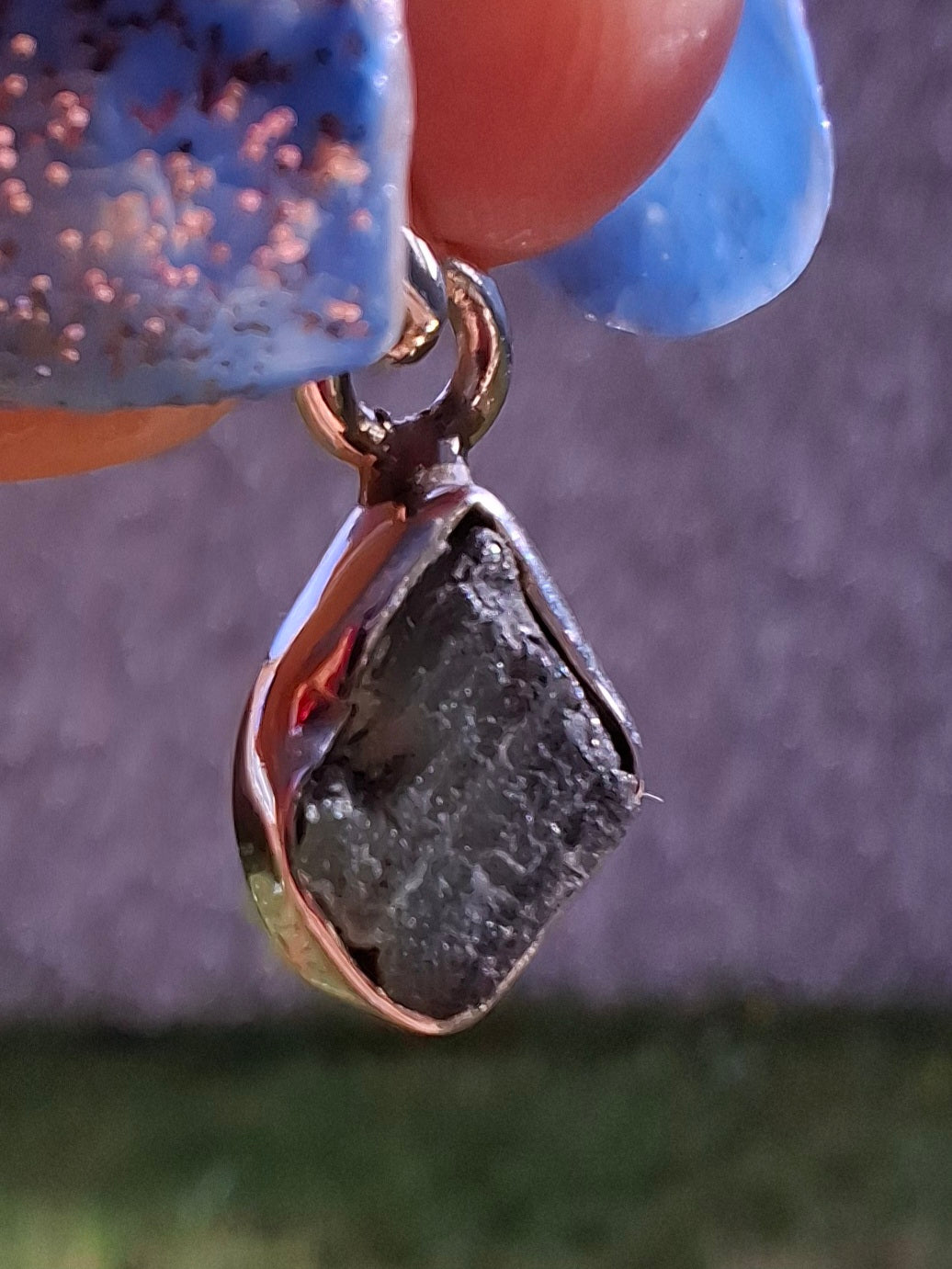 Moldavite Pendant, 925 Silver, Tektite (Ref: P60)