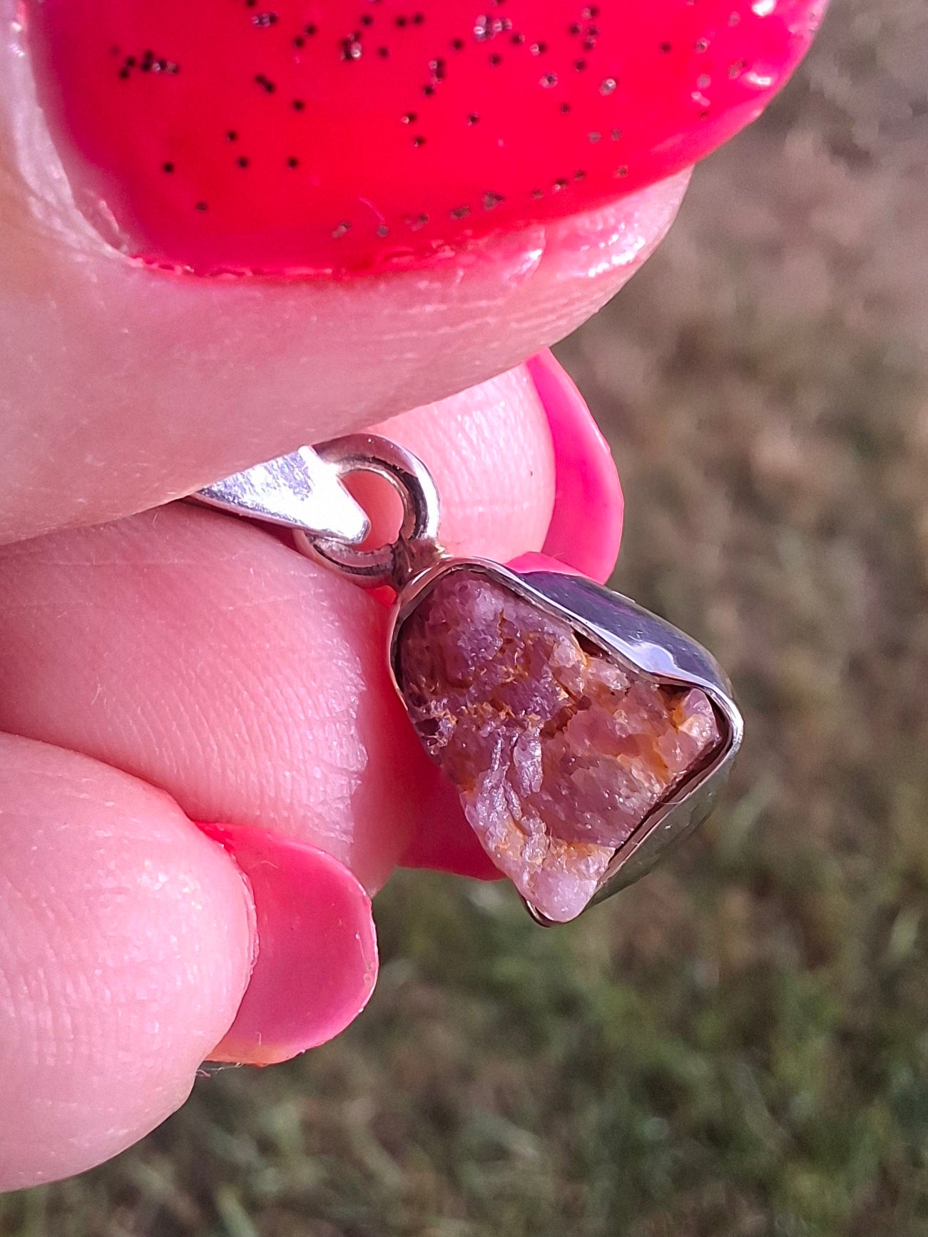 Pink Tourmaline Pendant, 925 Silver, Crystal (Ref: PT88)