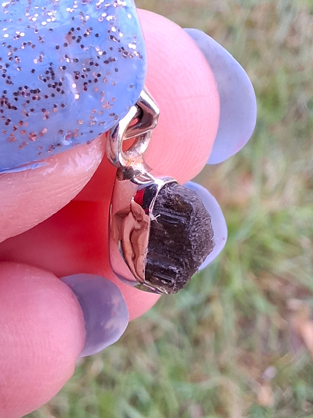 Moldavite Pendant, 925 Silver, Tektite (Ref: P58)