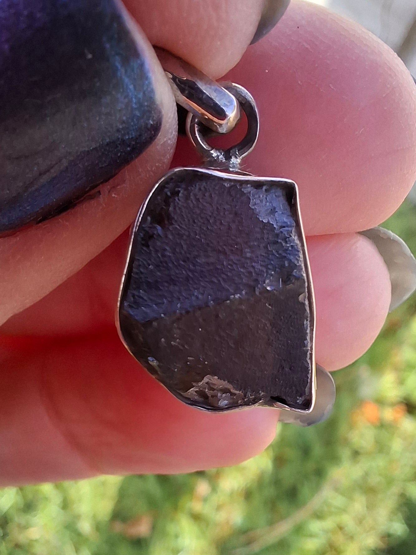 Moldavite Pendant, 925 Silver, Tektite (Ref: P2)