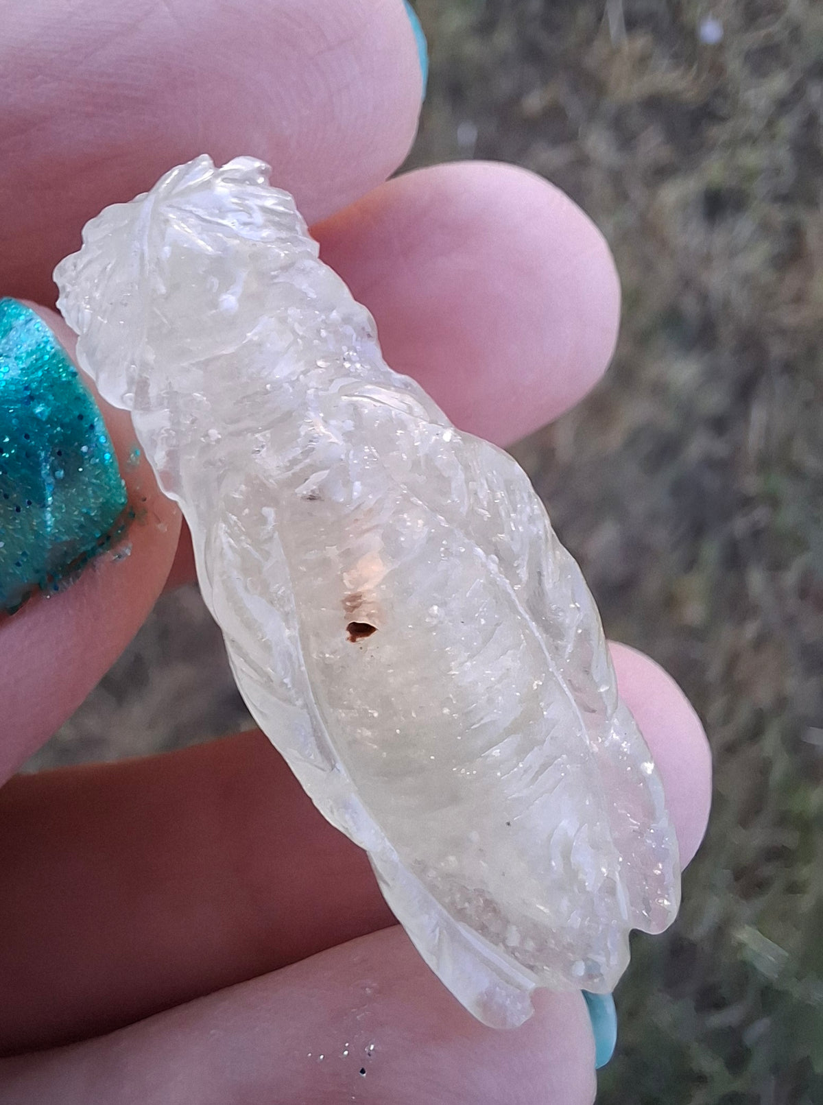Libyan Desert Glass DRAGON HEAD carving, 9.66g, Tektite (Ref: Dragon 3)