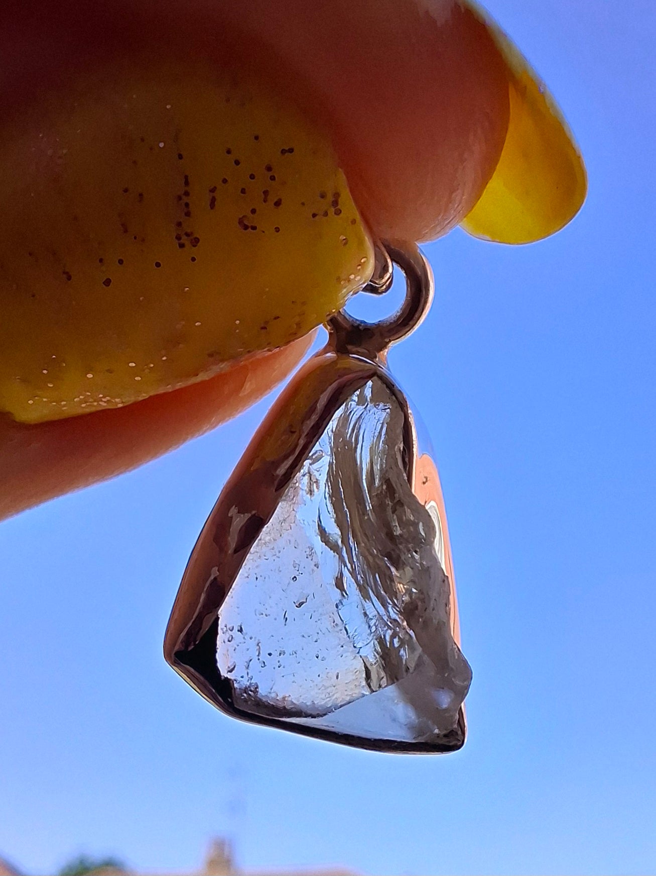 Libyan Desert Glass Pendant, 925 Silver, Tektite (Ref: LP101)