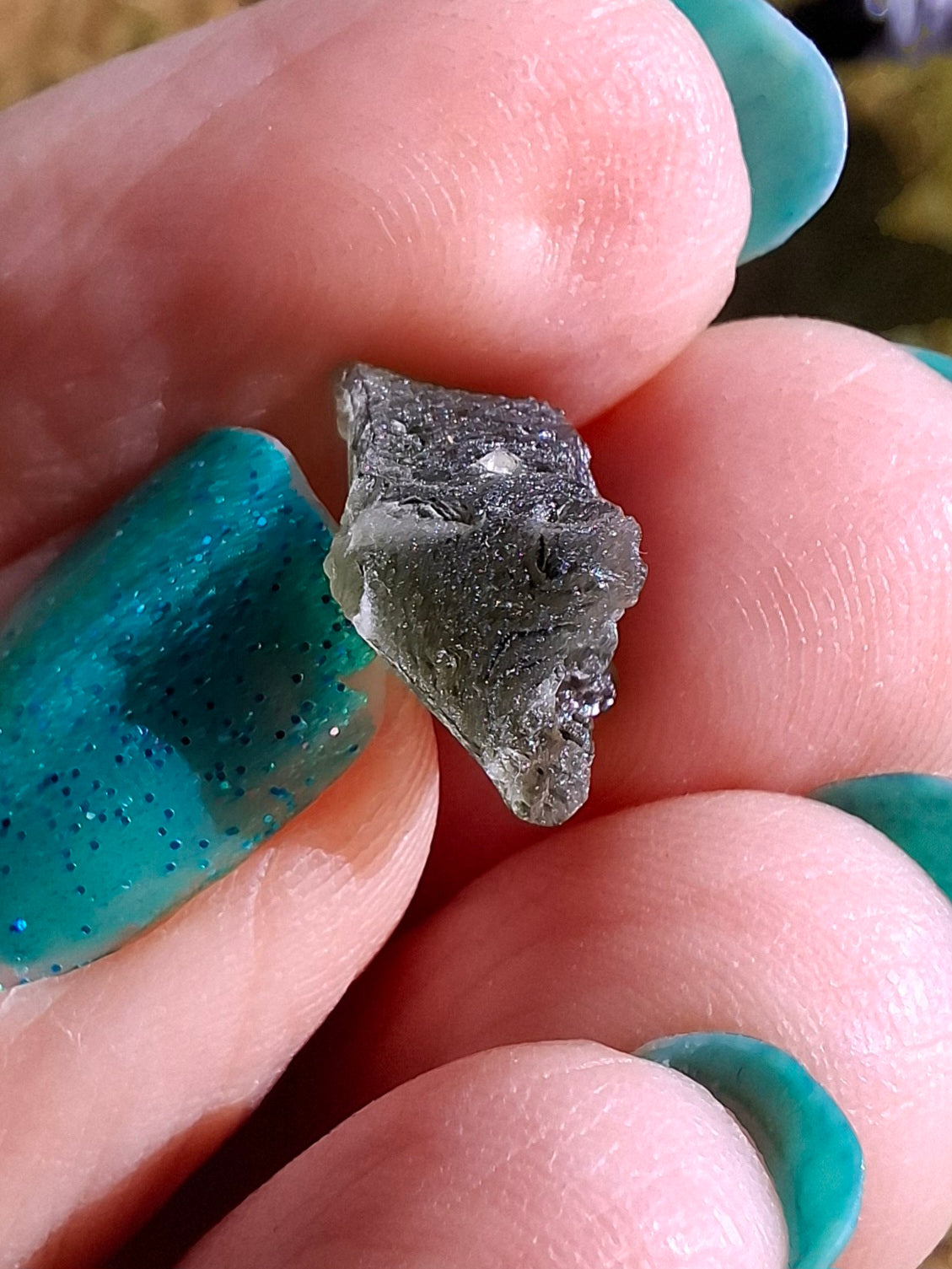 Moldavite Piece, 0.92g, Tektite (Ref: 1418)