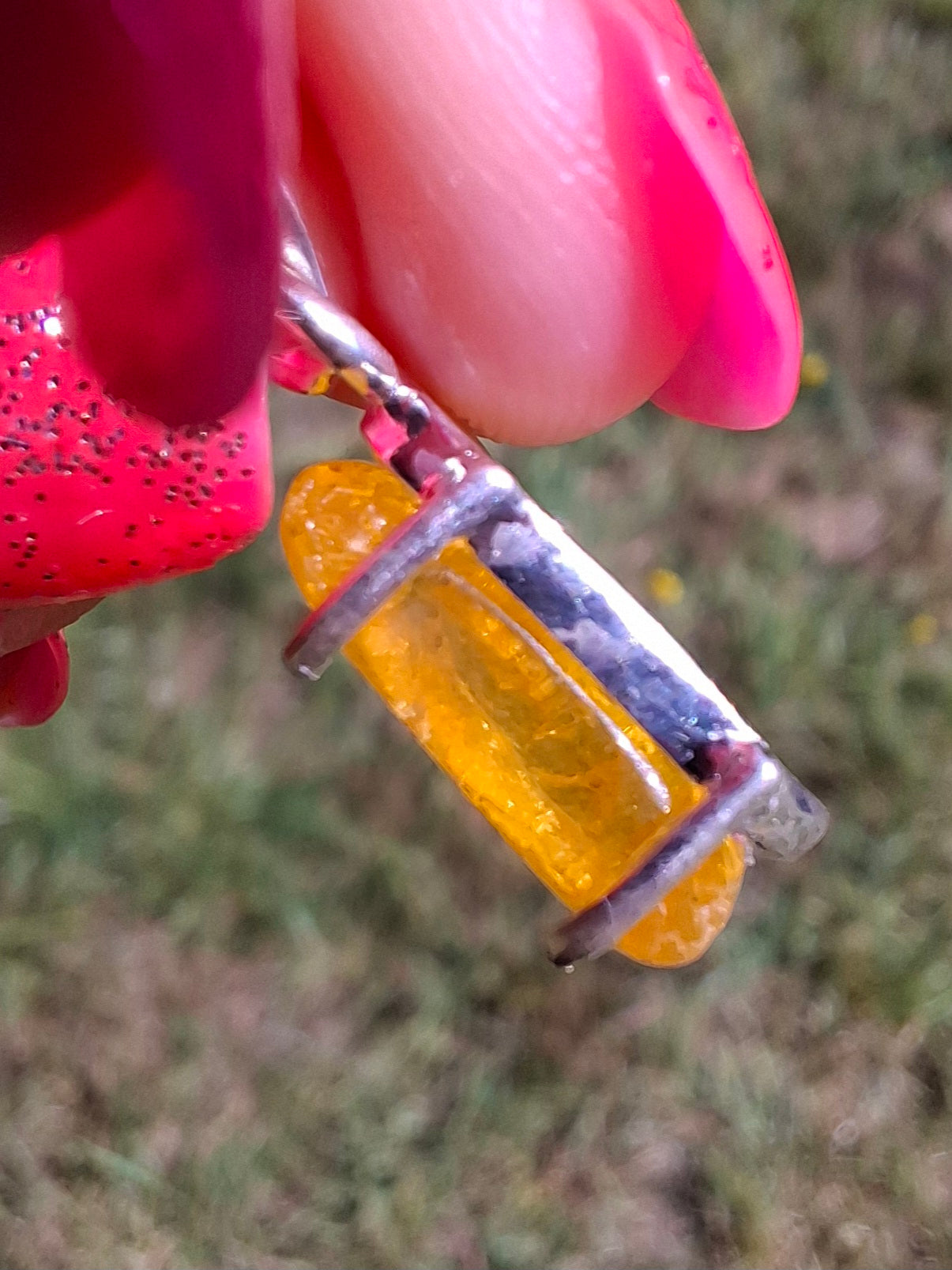 Baltic Amber Pendant, 925 Silver, Fossil (Ref: AP22)