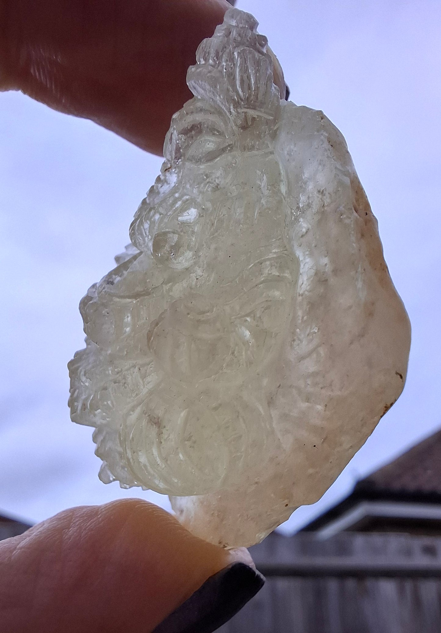 Libyan Desert Glass GANESHA carving, 20.76g, Tektite (Ref: Ganesha4)