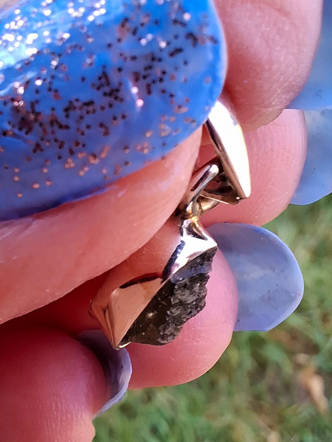 Moldavite Pendant, 925 Silver, Tektite (Ref: P34)