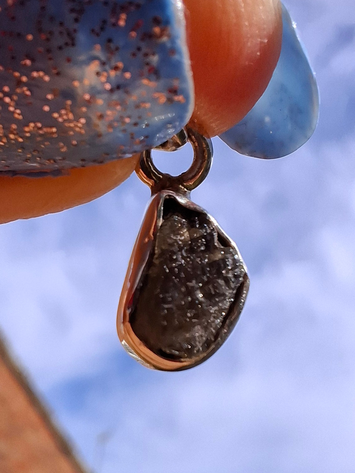 Moldavite Pendant, 925 Silver, Tektite (Ref: P35)