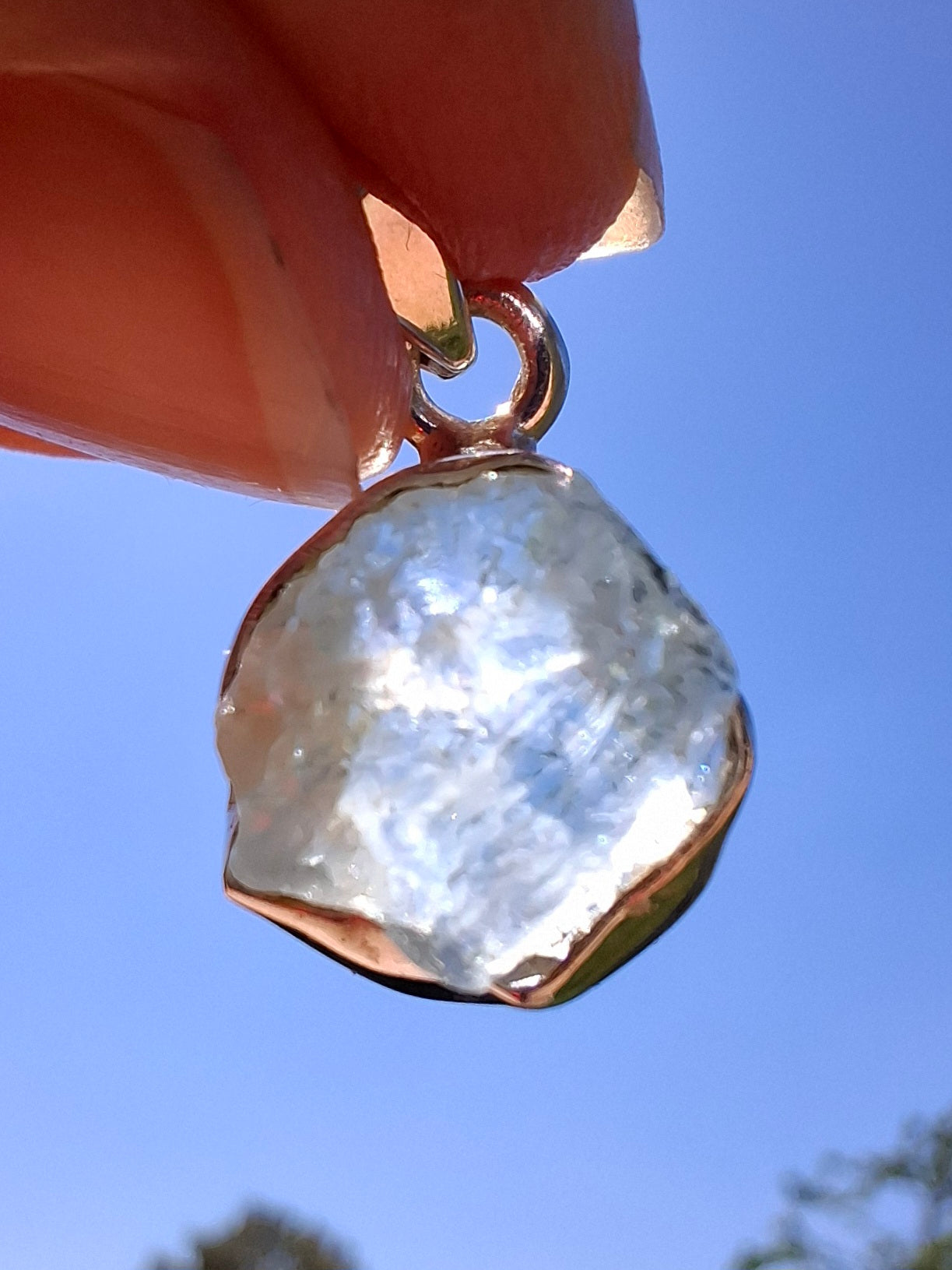 Aquamarine Pendant, 925 Silver, Crystal (Ref: AQ18)