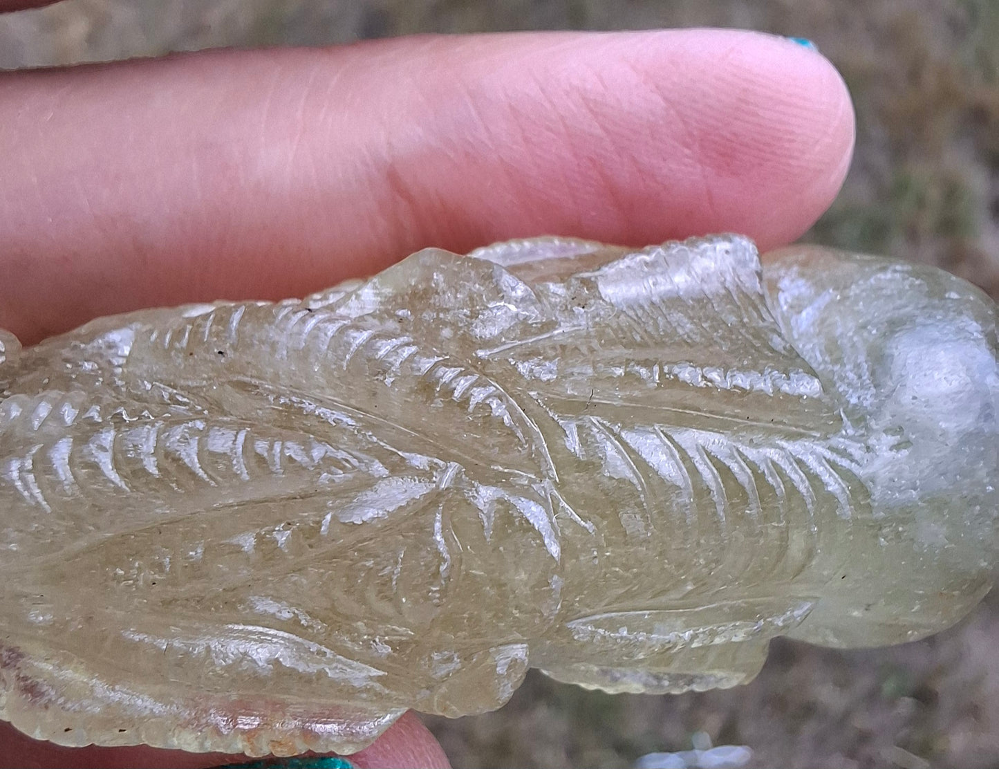 Libyan Desert Glass DRAGON HEAD carving, 48.11g, Tektite (Ref: Dragon4)