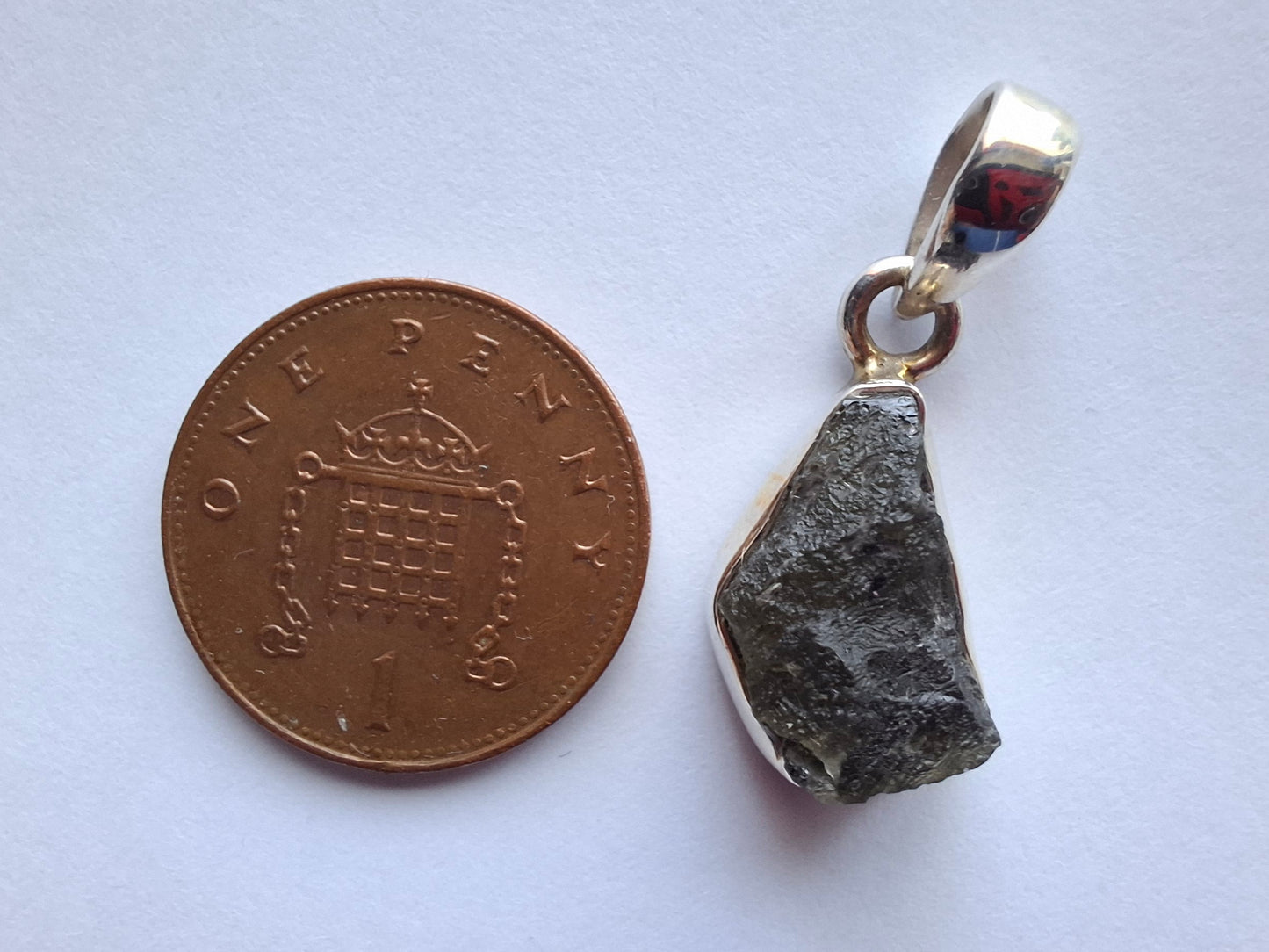 Moldavite Pendant, 925 Silver, Tektite (Ref: P7)