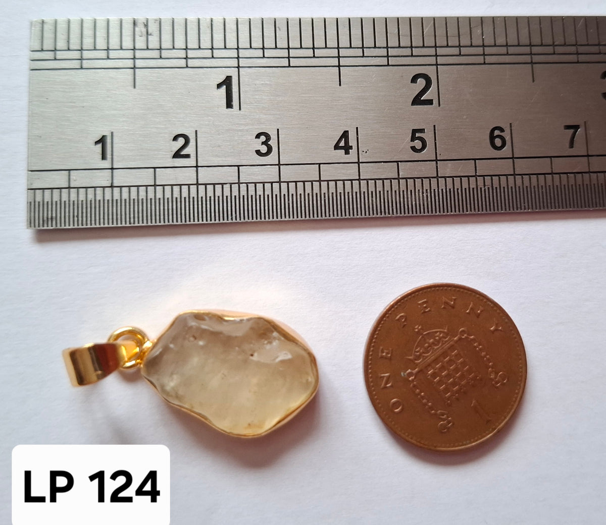 Libyan Desert Glass Pendant, 14K GOLD Plated, Tektite (Ref: LP124)