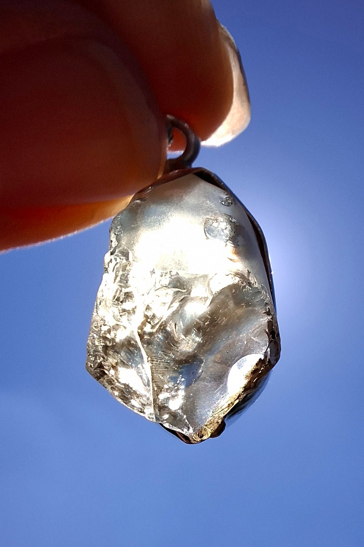 Libyan Desert Glass Pendant, 925 Silver, Tektite (Ref: LP112)