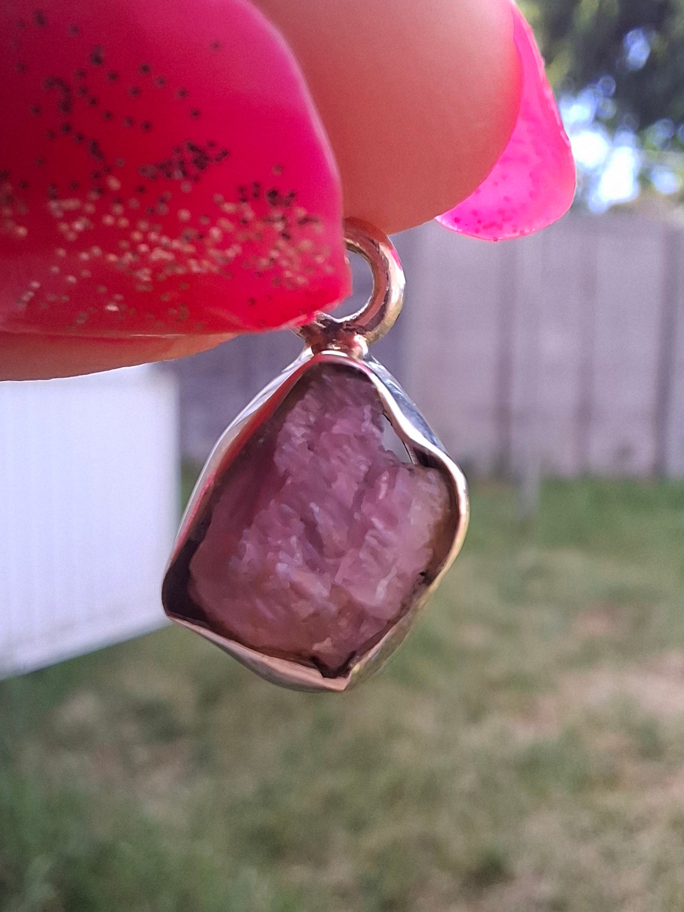 Pink Tourmaline Pendant, 925 Silver, Crystal (Ref: PT73)