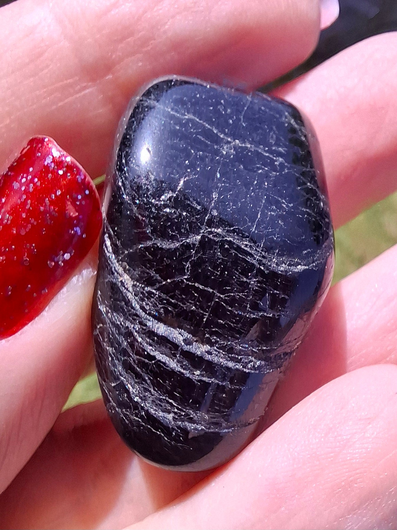 Black Tourmaline, Tumble Stone, Crystal (Ref: T216)
