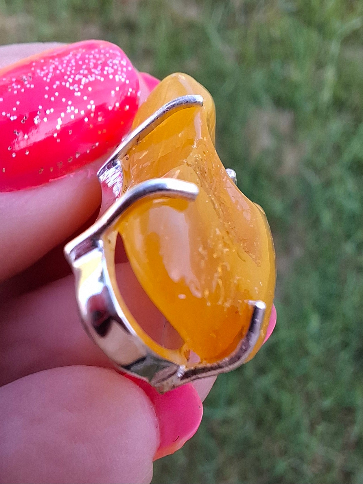 Baltic Amber Pendant, 925 Silver, Fossil (Ref: AP7)