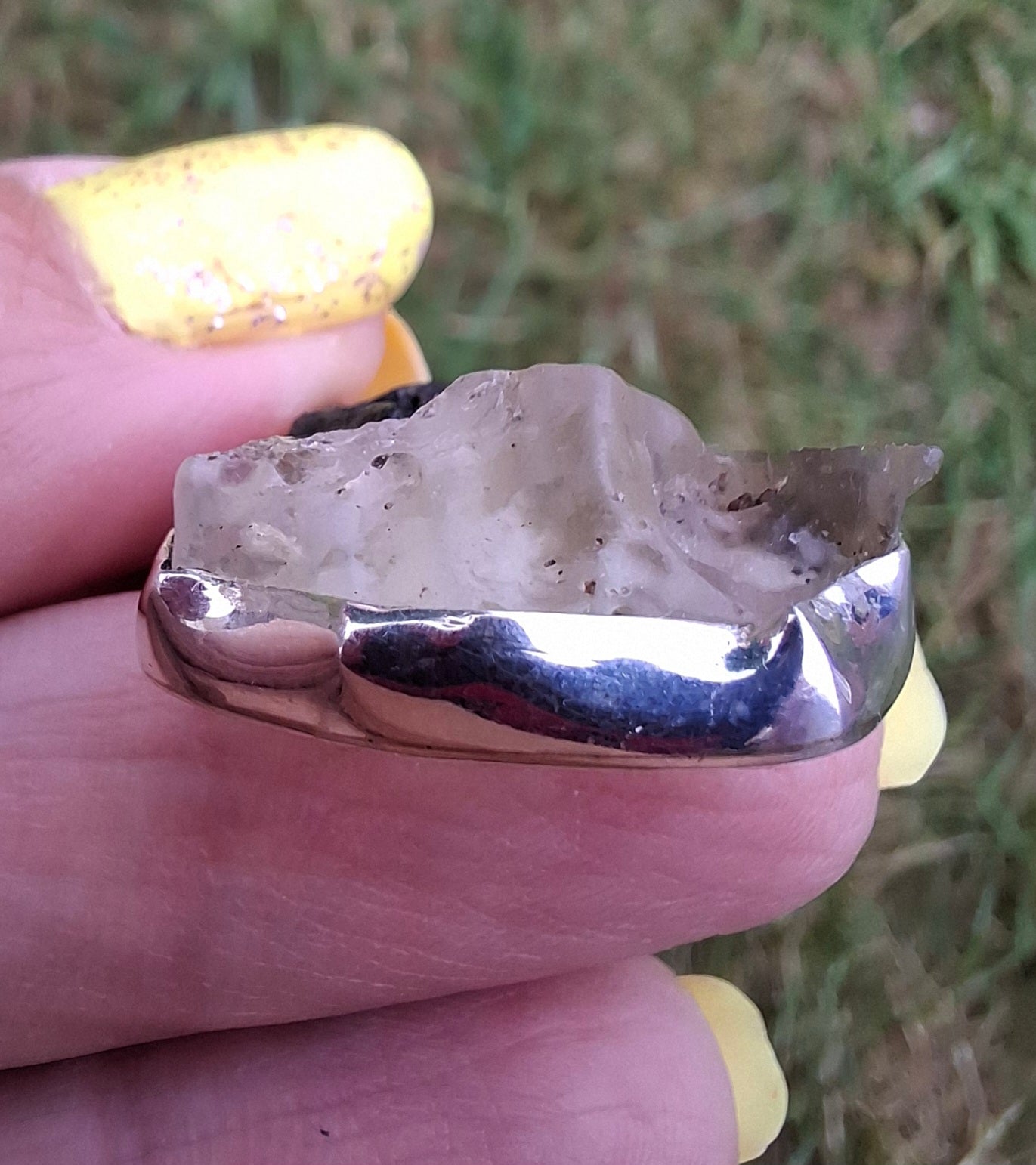 Moldavite & Libyan Desert Glass Pendant, 925 Silver, Tektite (Ref: MLP18)